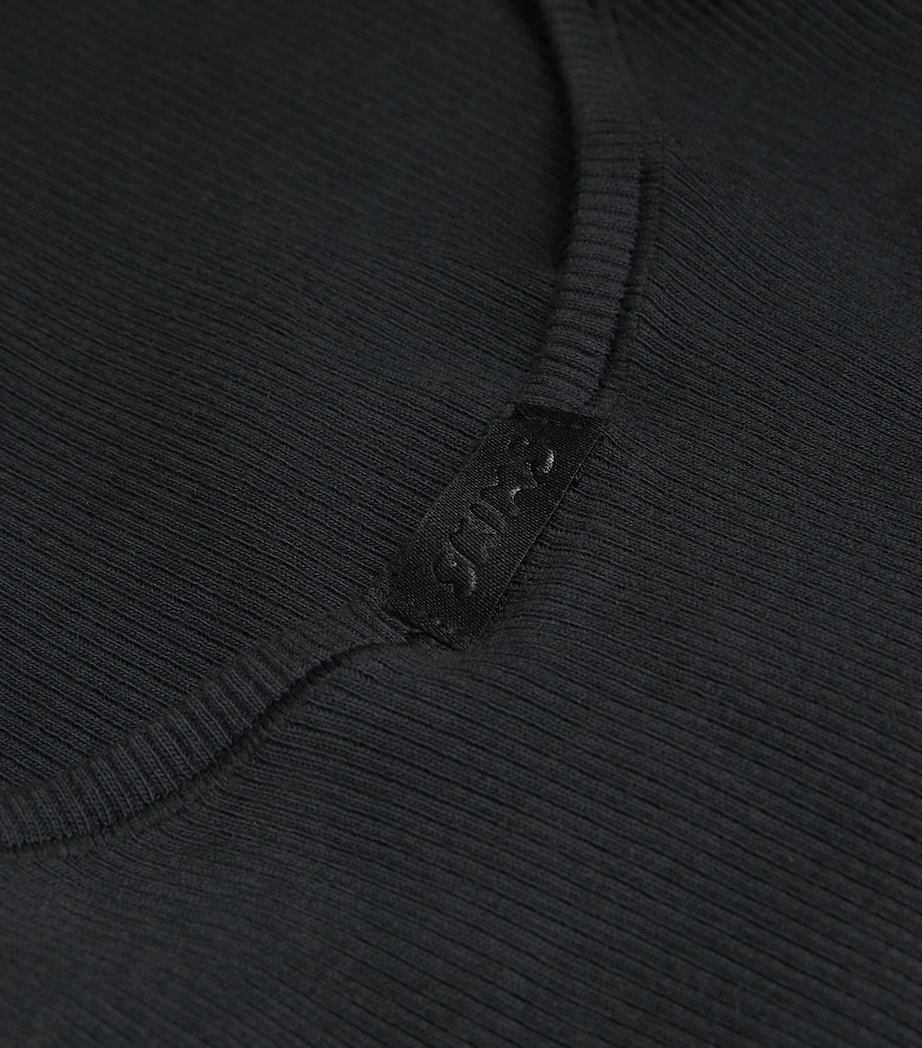 Cotton Ribbed Cropped Tank Top SOOT Image 9