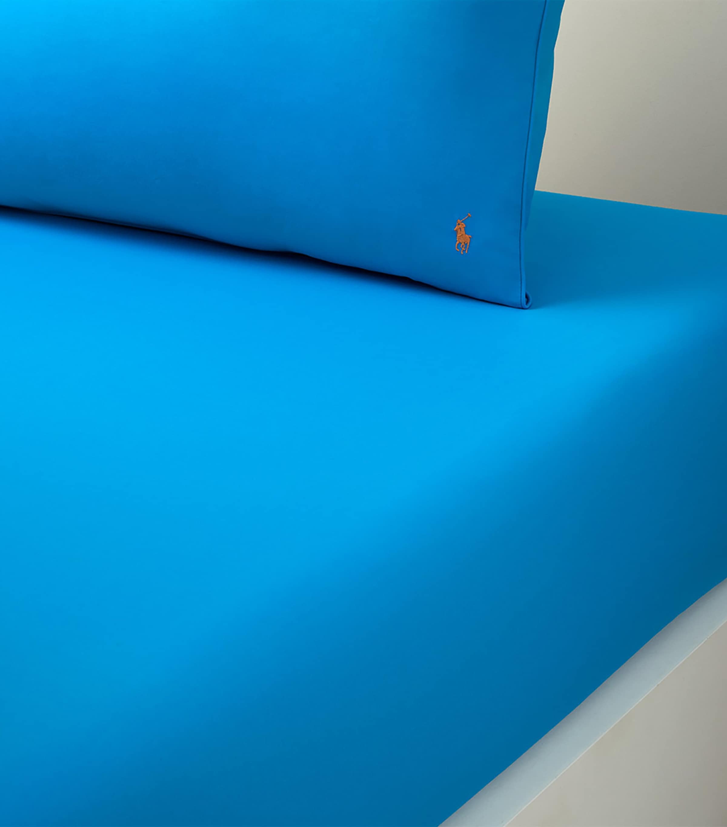 Cotton Polo Pony Euro King Fitted Sheet (160cm x 200cm) COVEBLU Image 2