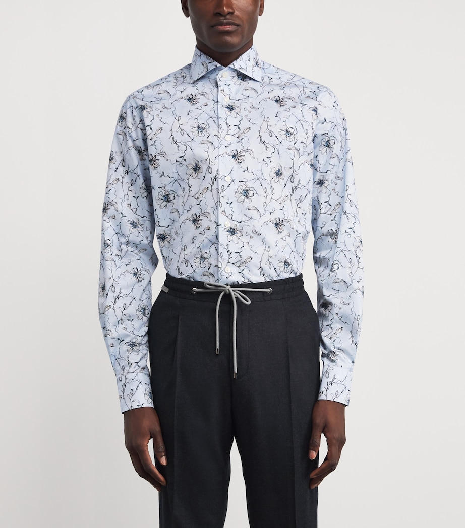 Signature Twill Floral Contemporary-Fit Shirt LIGHT BLUE Image 3