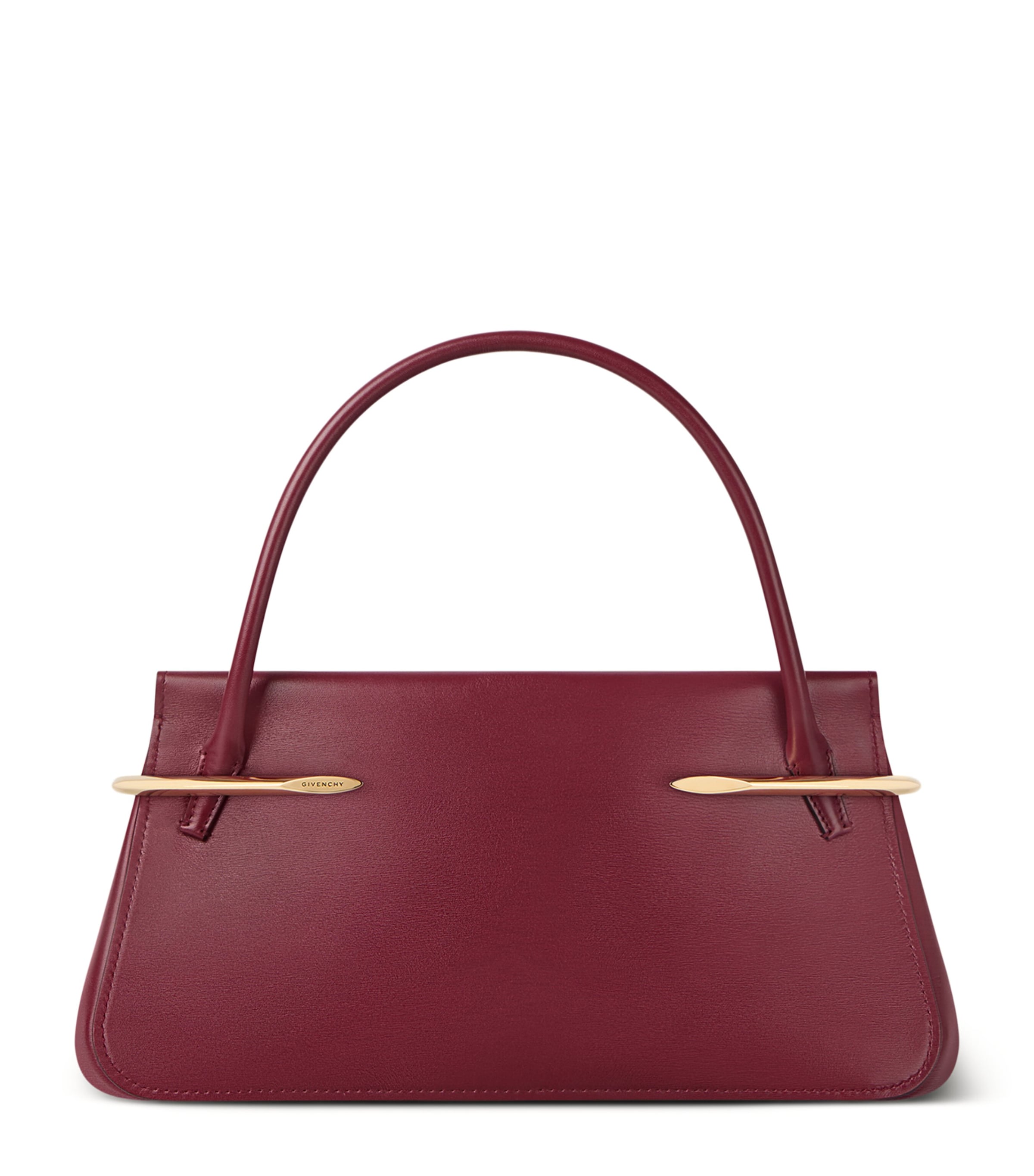 Medium Leather Pinch Top-Handle Bag BURGUNDY Image 1