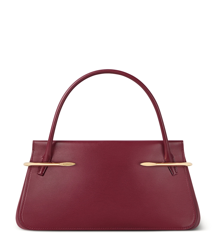 Medium Leather Pinch Top-Handle Bag BURGUNDY Image 1