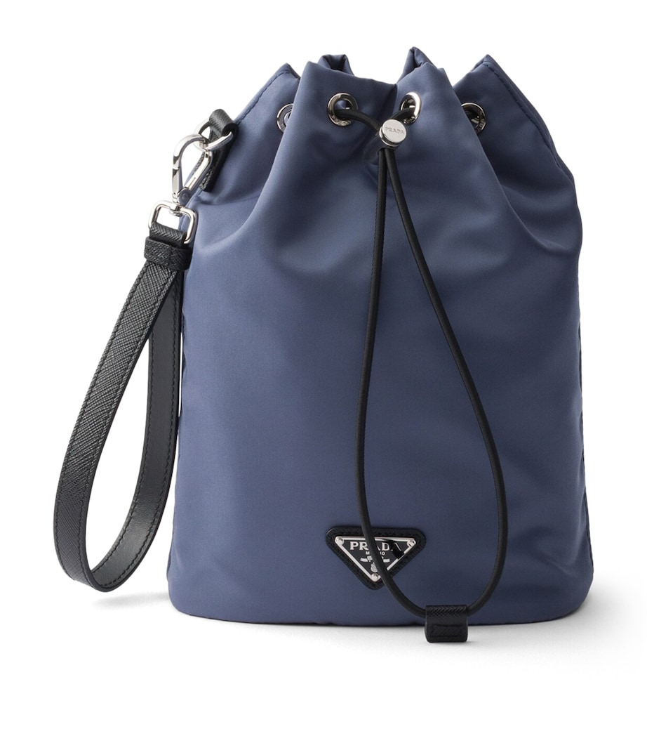 Prada Re-Nylon and Saffiano Leather Pouch Blue Image 1