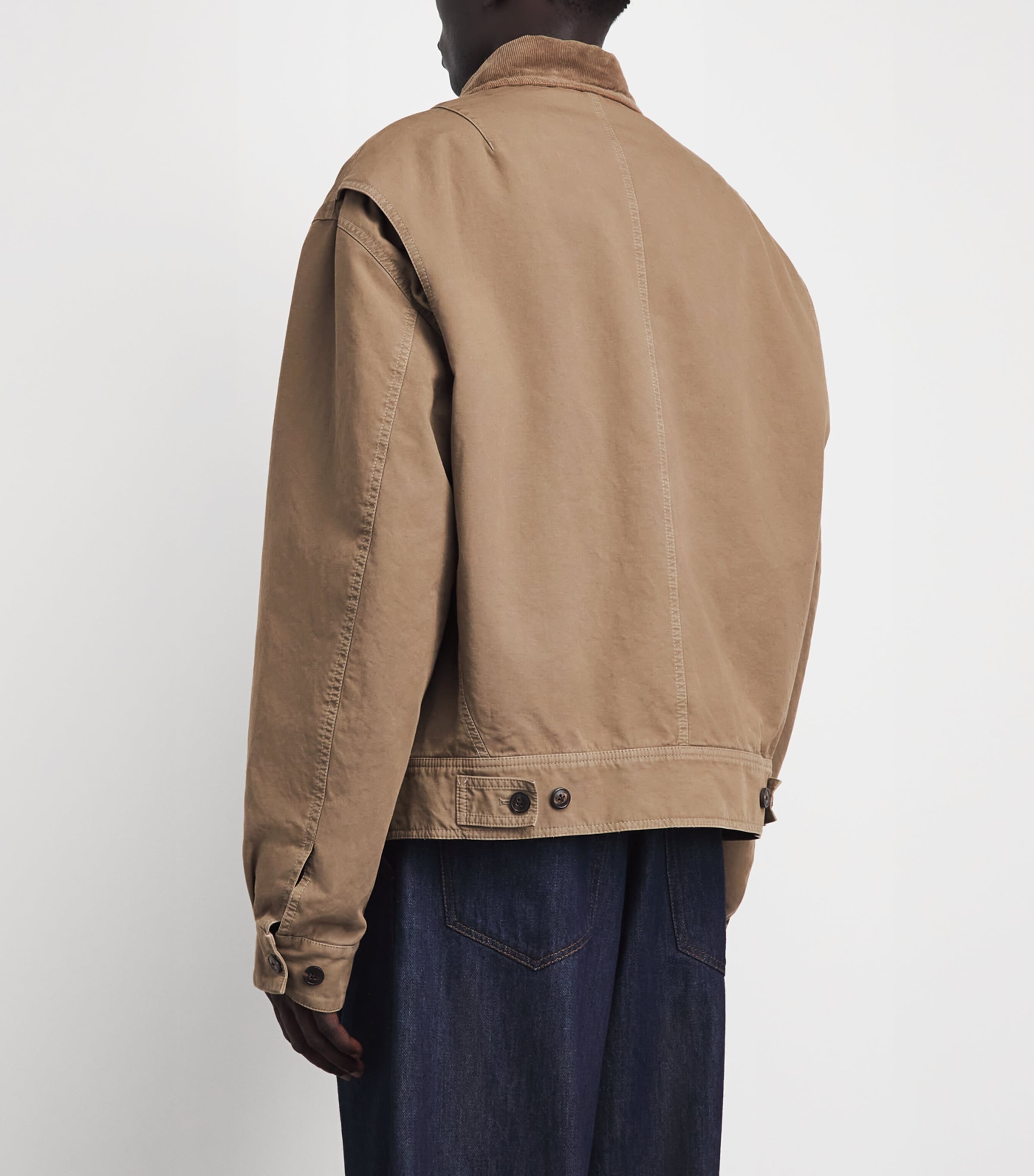DRIES VAN NOTEN Mens Cotton Corduroy-Trim Jacket Image 5