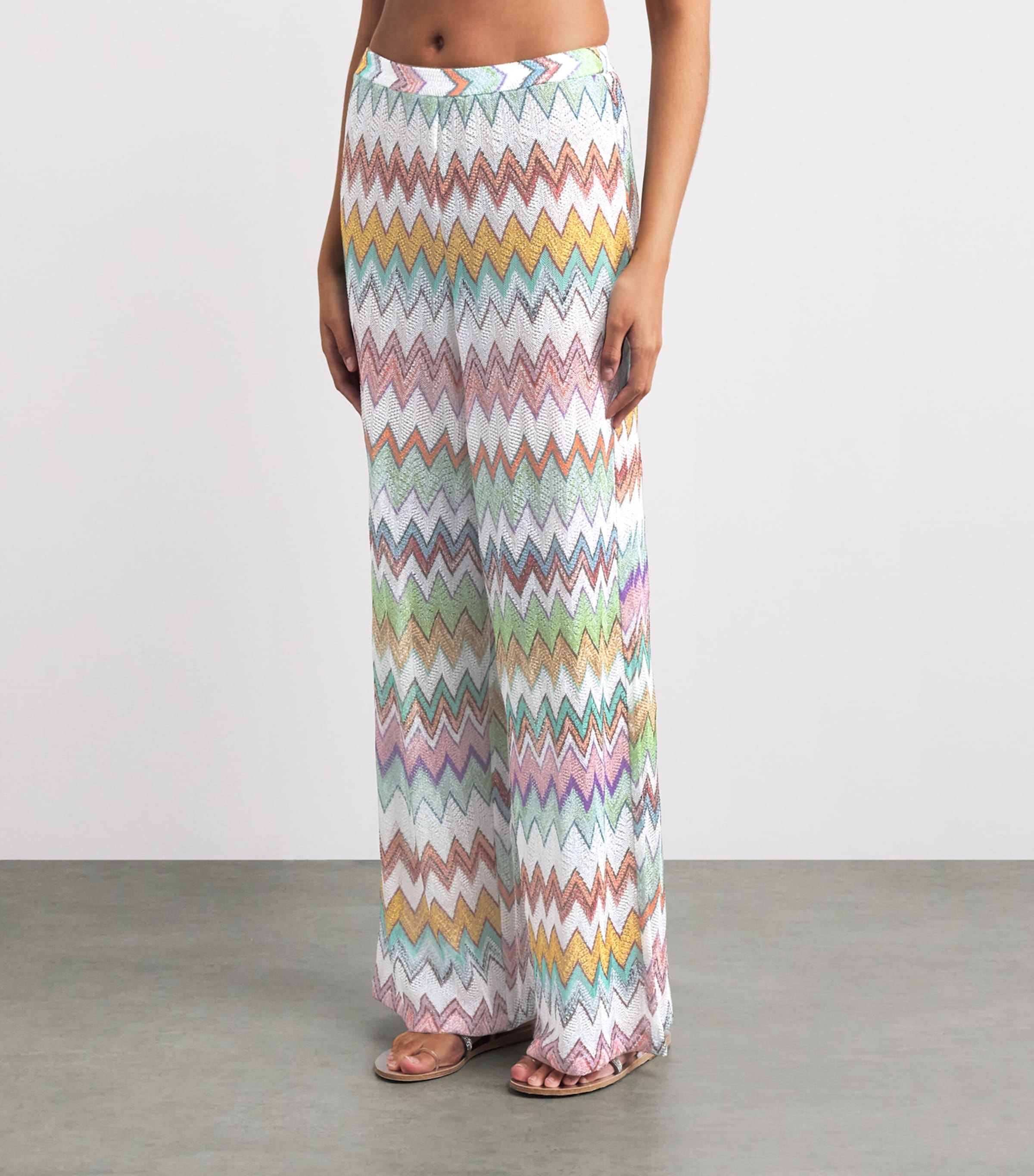 Missoni Womens Zigzag Wide-Leg Trousers Image 4