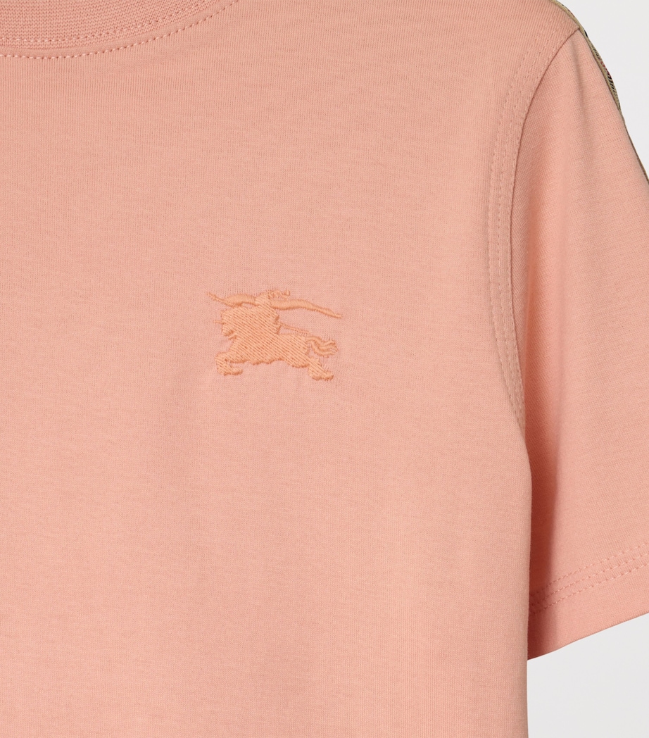 Cotton Check-Trim T-Shirt (3-12 Years) SLIPPER PINK Image 3