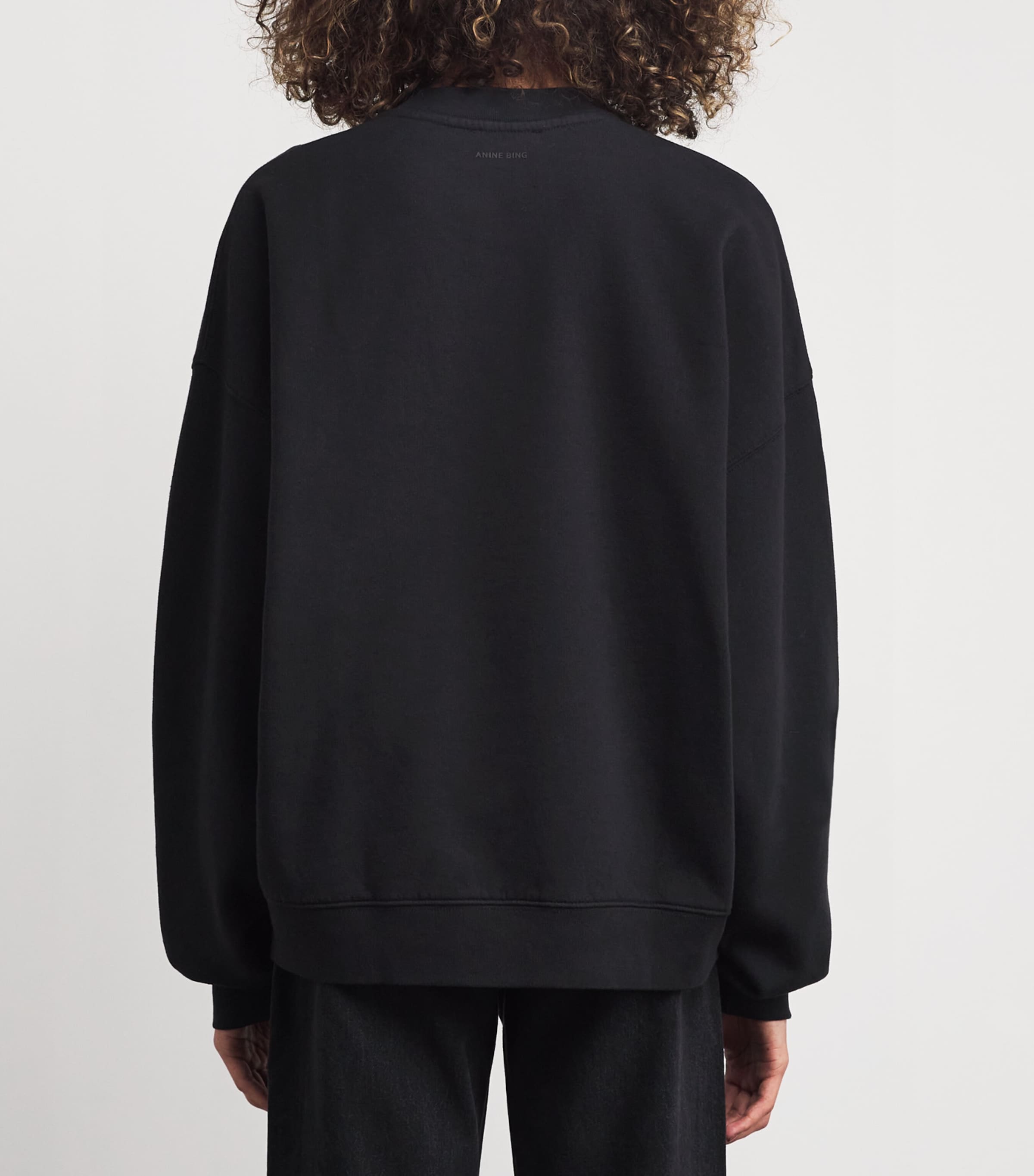 Oversized Cotton Logo Sweatshirt BLACK Image 4