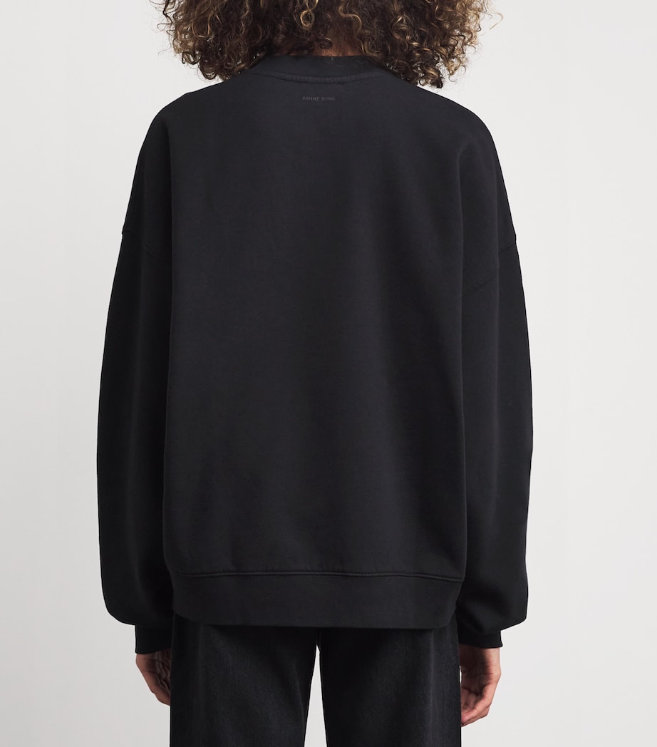 Oversized Cotton Logo Sweatshirt BLACK Image 4