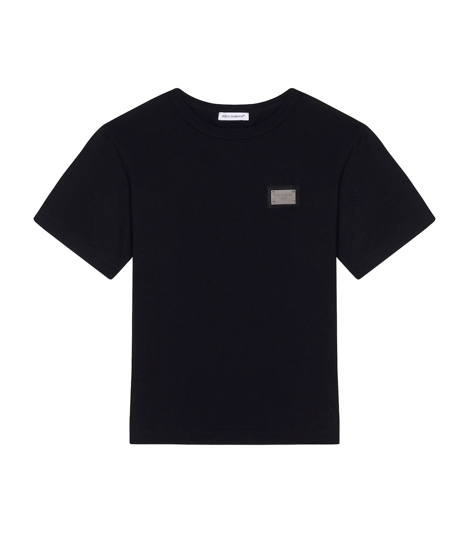 Dolce&Gabbana Kids Logo Plaque T-Shirt (2-6 Years) Very Dark Blue Image 1