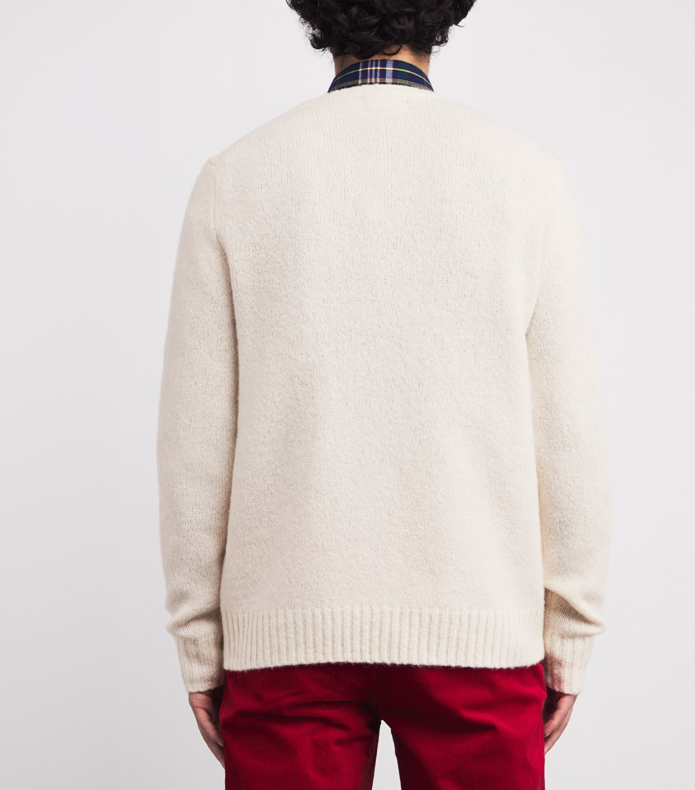 Wool-Alpaca-Blend Polo Pony Sweater NATURAL Image 4