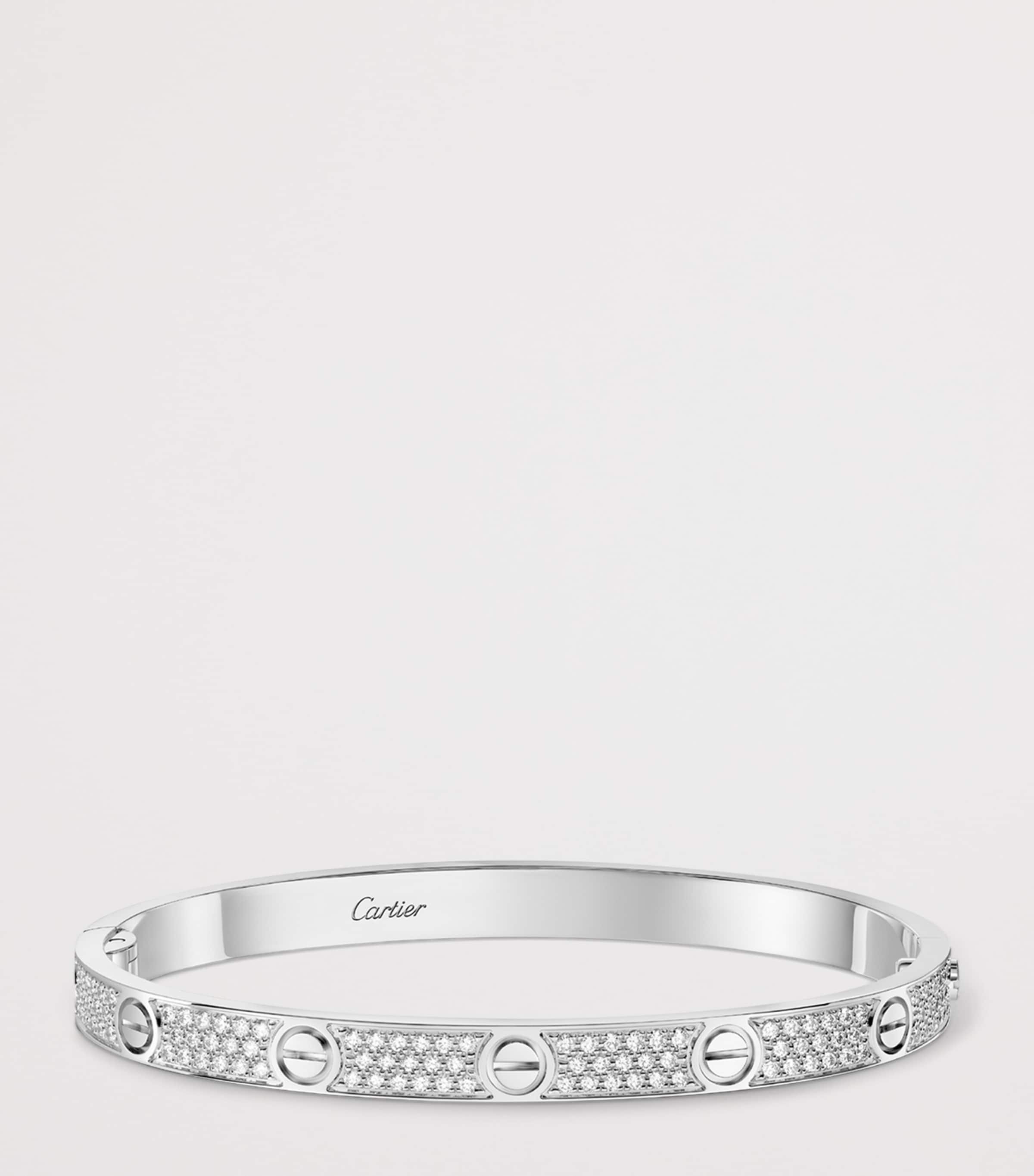 White Gold and Diamond LOVE Bracelet WHITE GOLD Image 4