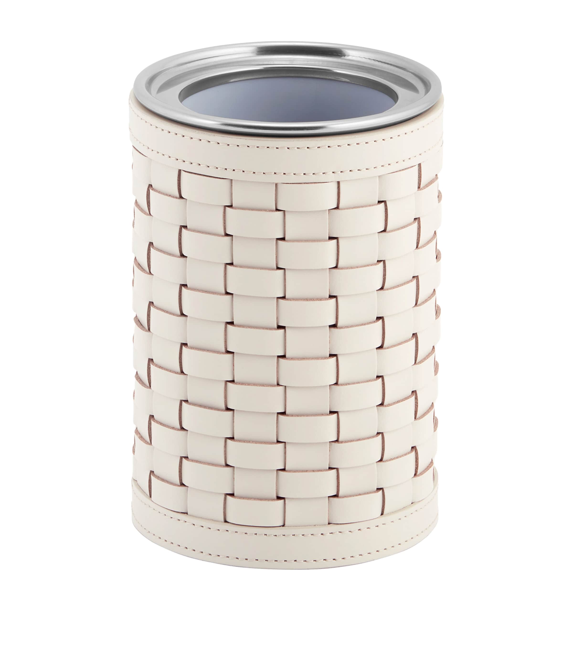 Riviere Woven Leather Barcelona Bottle Cooler (22cm) Ivory Image 1