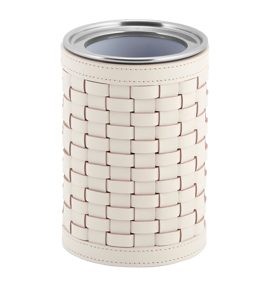 Riviere Woven Leather Barcelona Bottle Cooler (22cm) Ivory Image 1