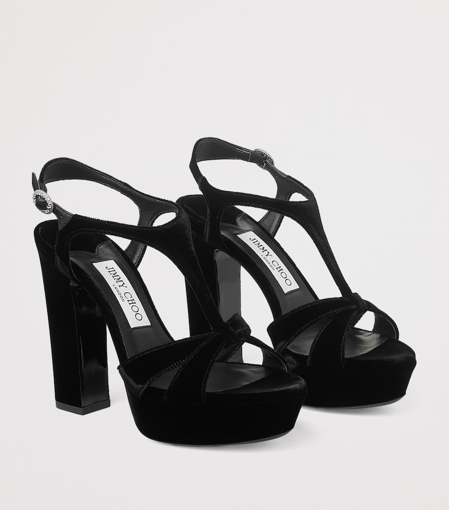 Kesia 120 Velvet Sandals BLACK Image 2