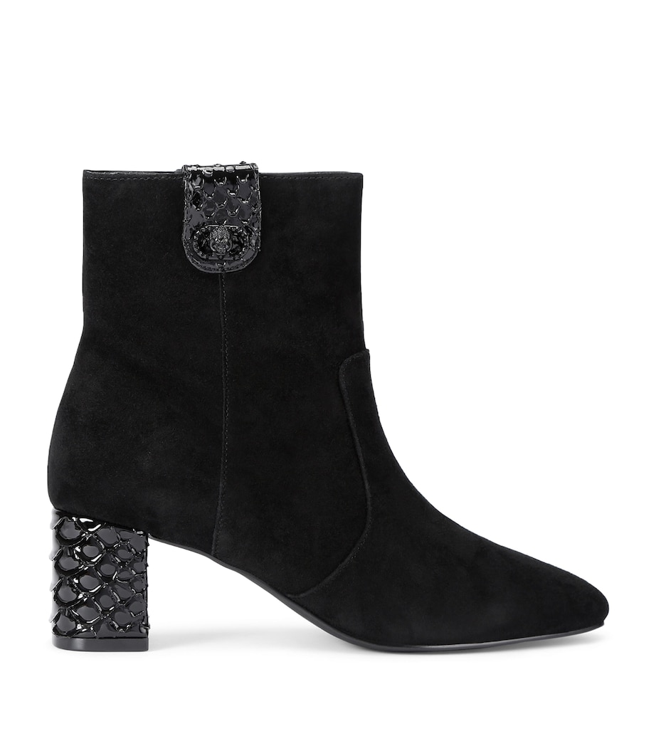 Suede Chelsea Trim Ankle Boots BLACK Image 1