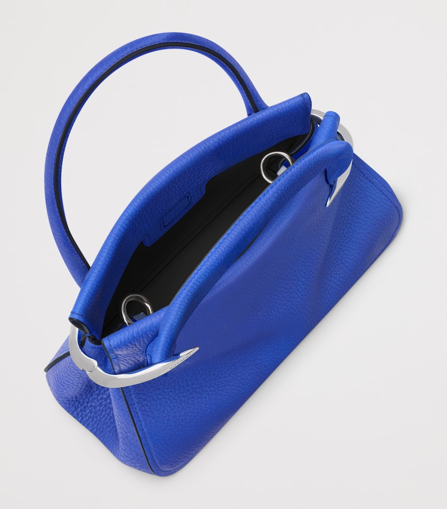Mini Leather Pinch Top-Handle Bag COBALT BLUE Image 5