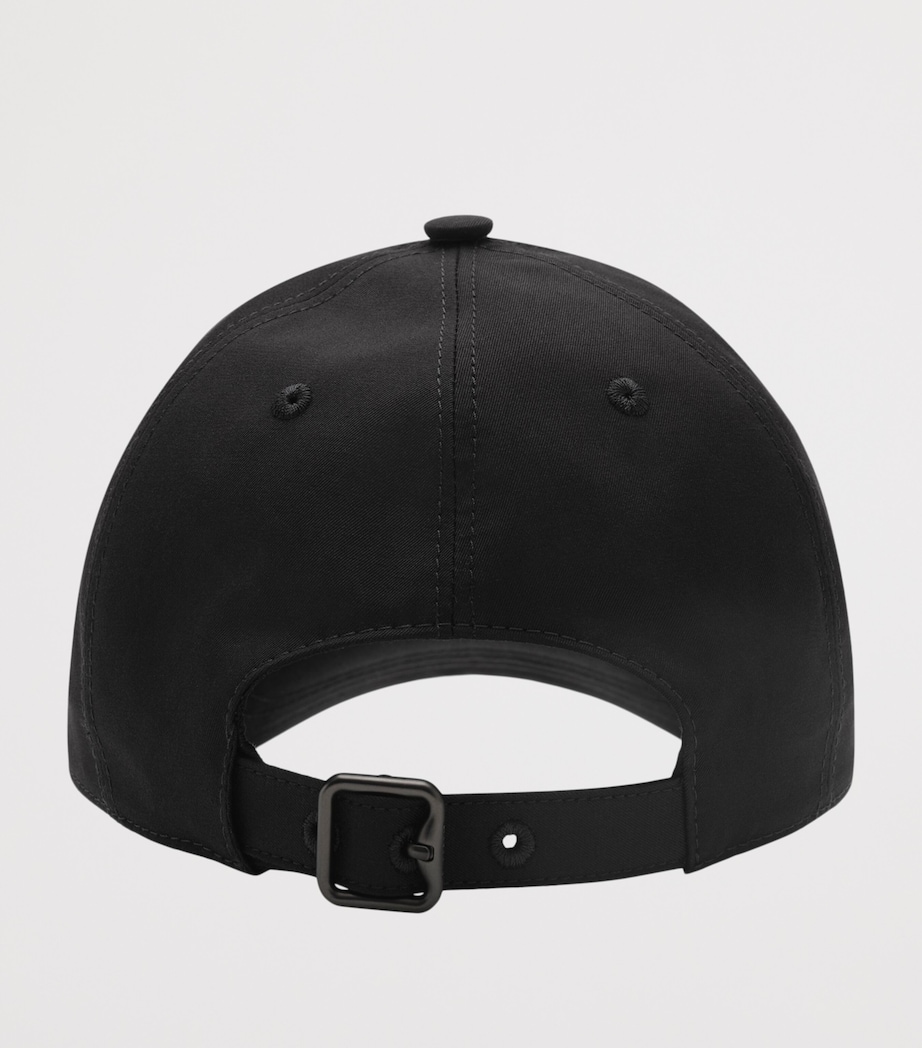 Cotton Gabardine Cursive Logo Cap BLACK Image 3