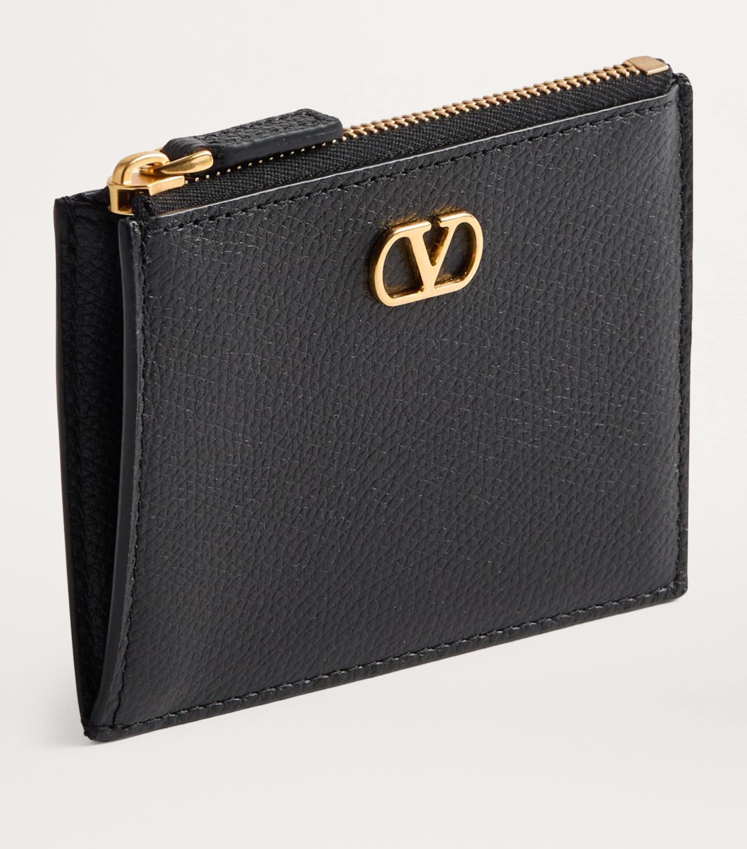 Valentino Garavani Leather VLogo Coin and Card Holder Image 2
