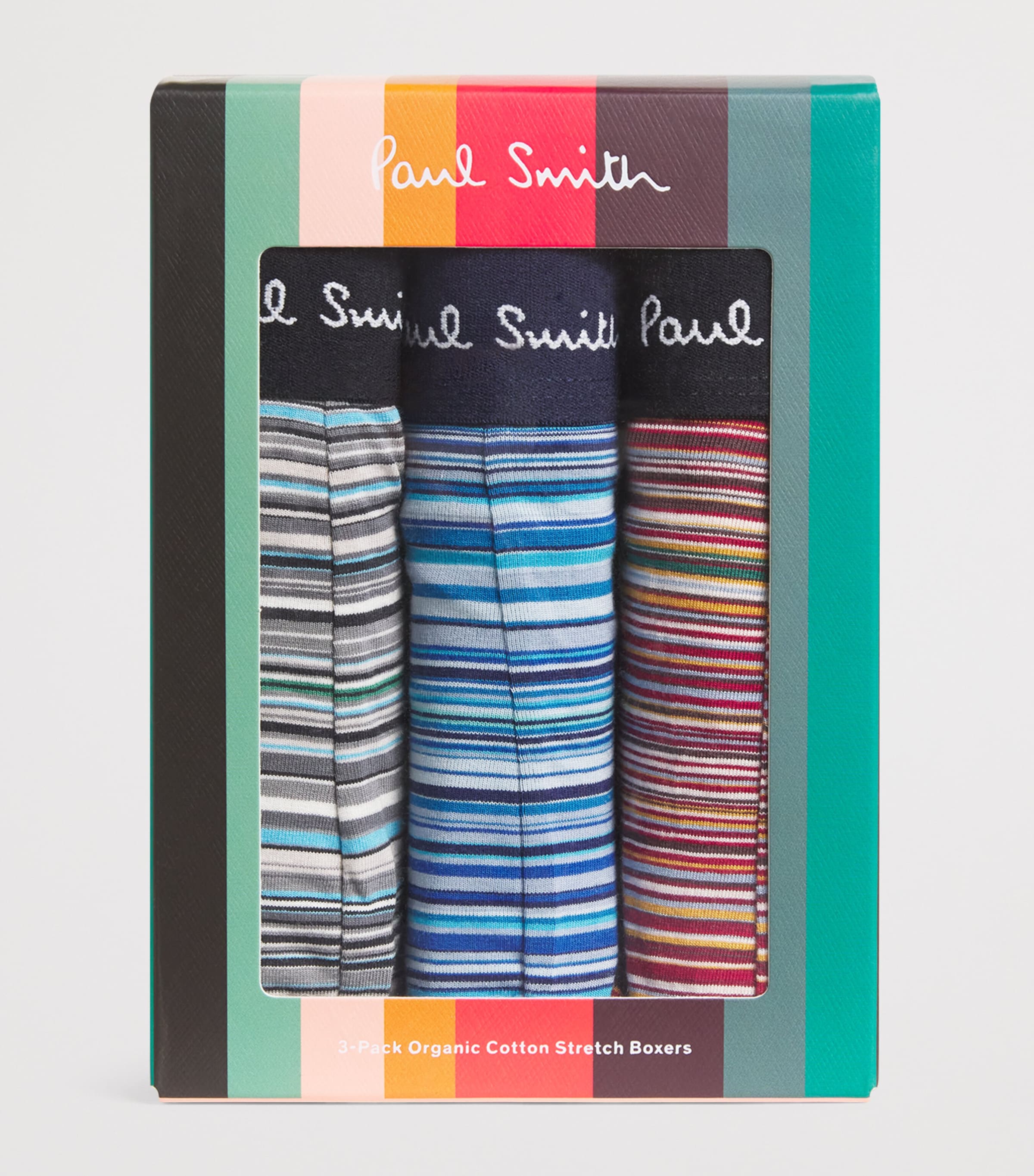 Stretch-Organic Cotton Signature Stripe Trunks (Pack of 3) 1A MUTICOLOUR Image 4