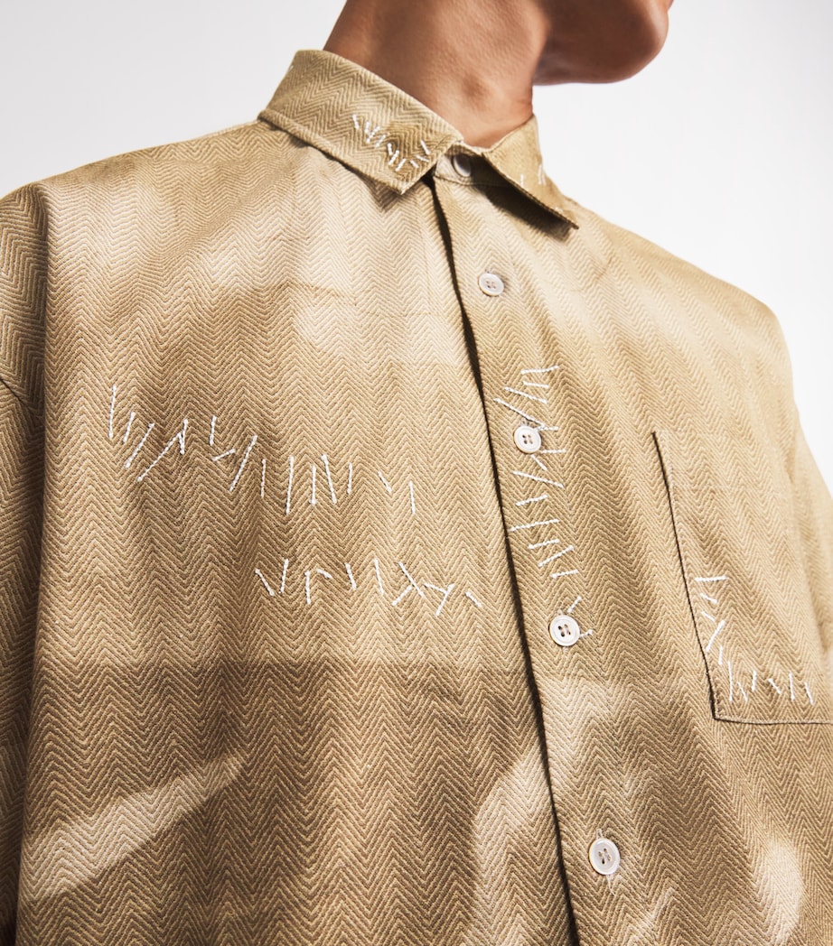 Exposed Stitching Shirt BEIGE Image 6