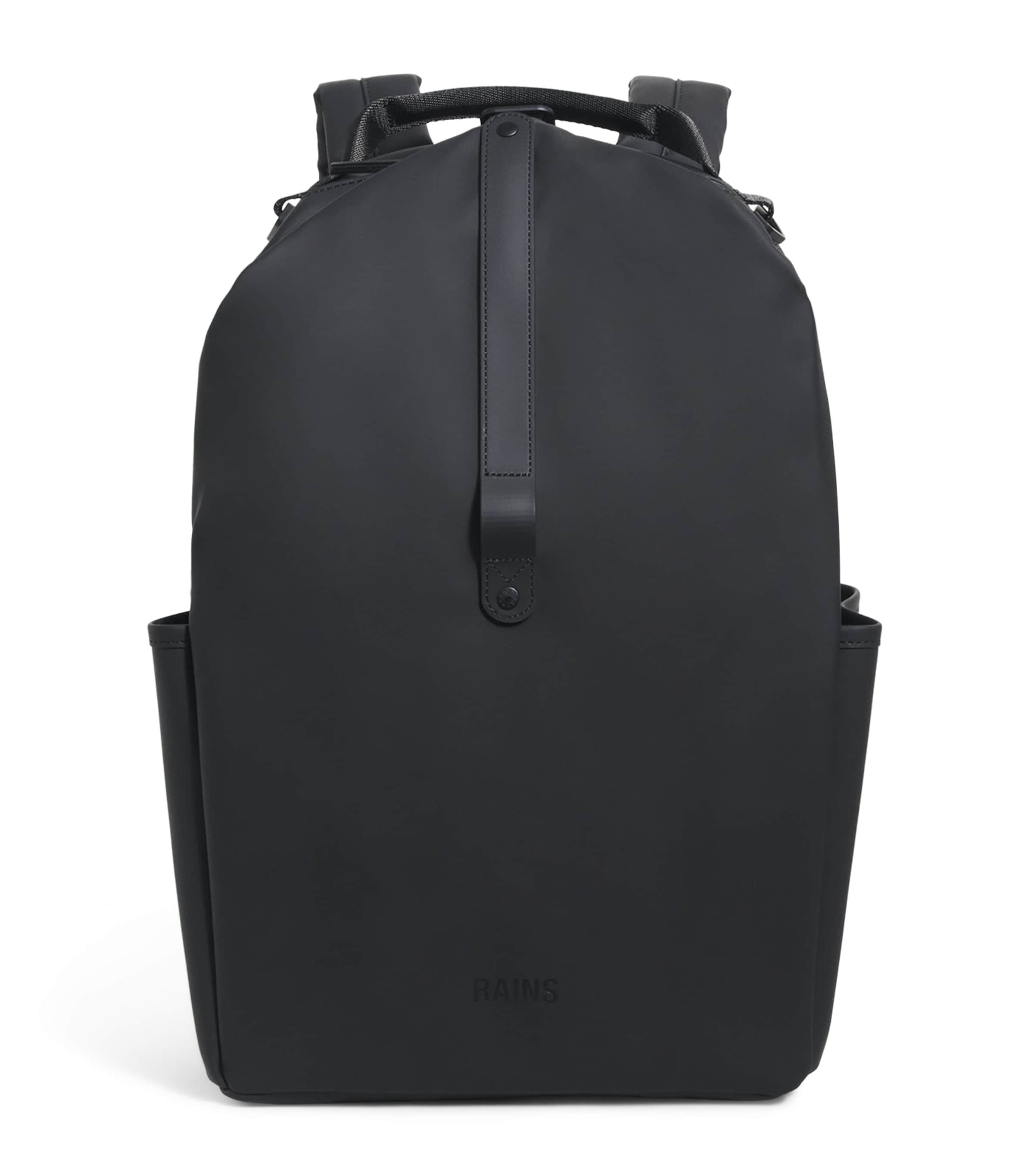 Rains Waterproof Clip Front Backpack In Black