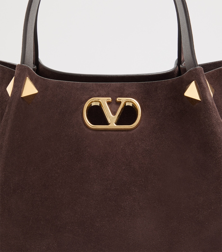 Valentino Garavani Small Suede VLogo Signature Tote Bag Image 6