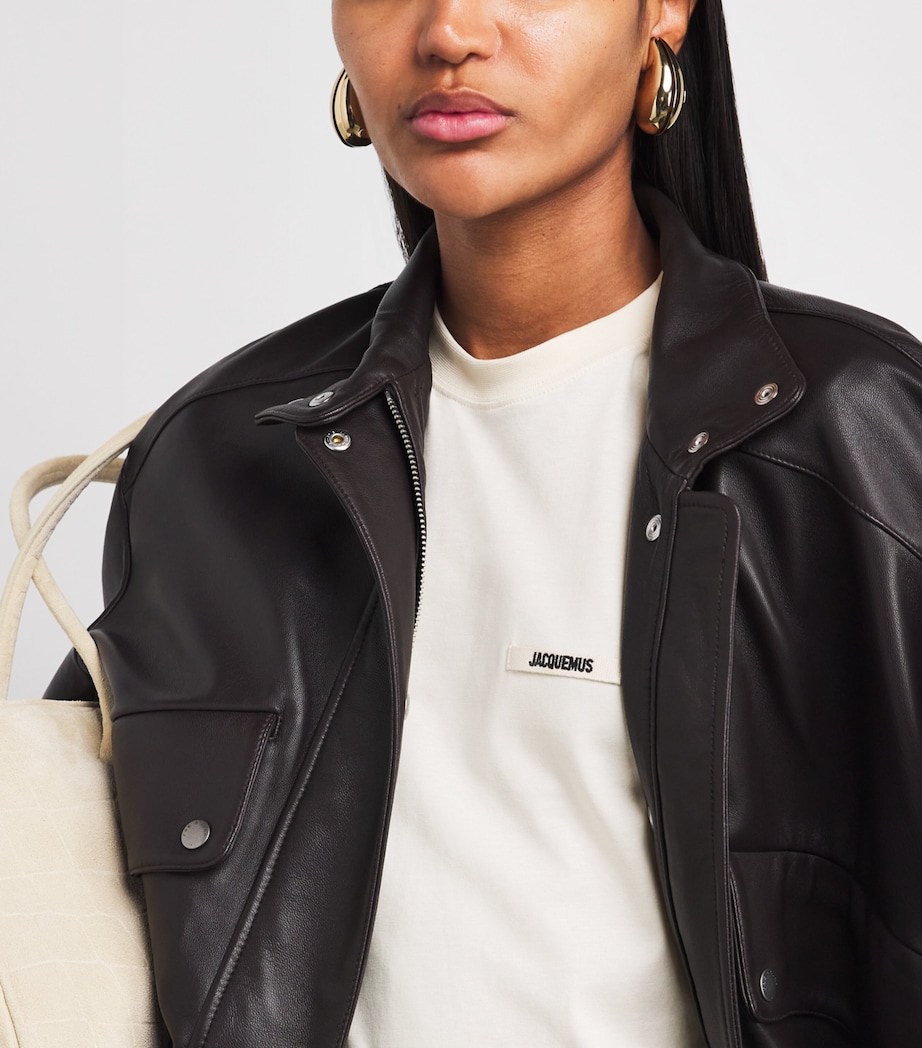 Cotton Grosgrain Logo T-Shirt 131 LIGHT BEIGE 2 Image 6