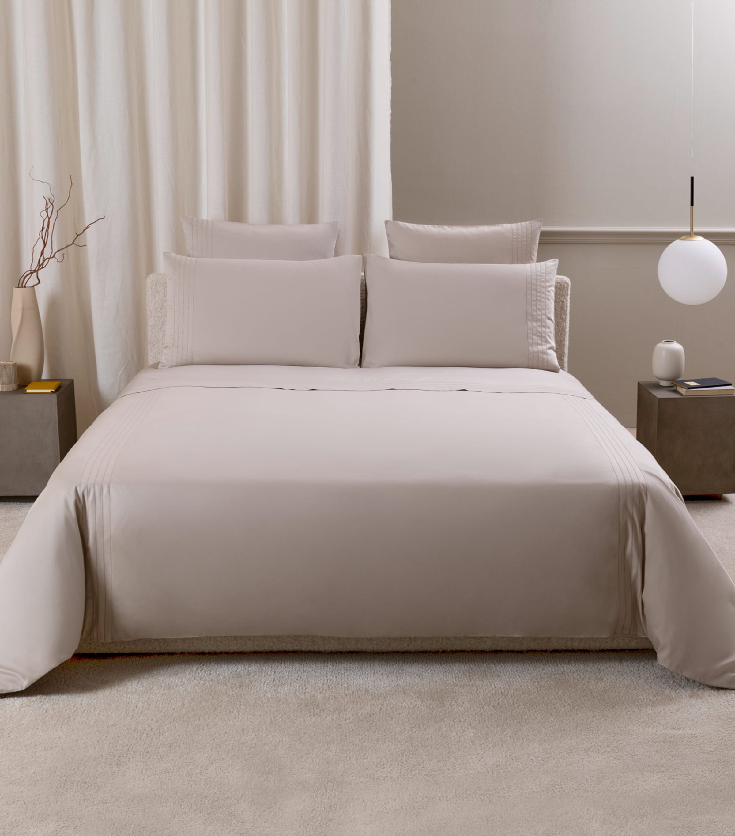 Frette Cotton Lush Ajour King Duvet Cover (260cm x 240cm) Greige Image 5