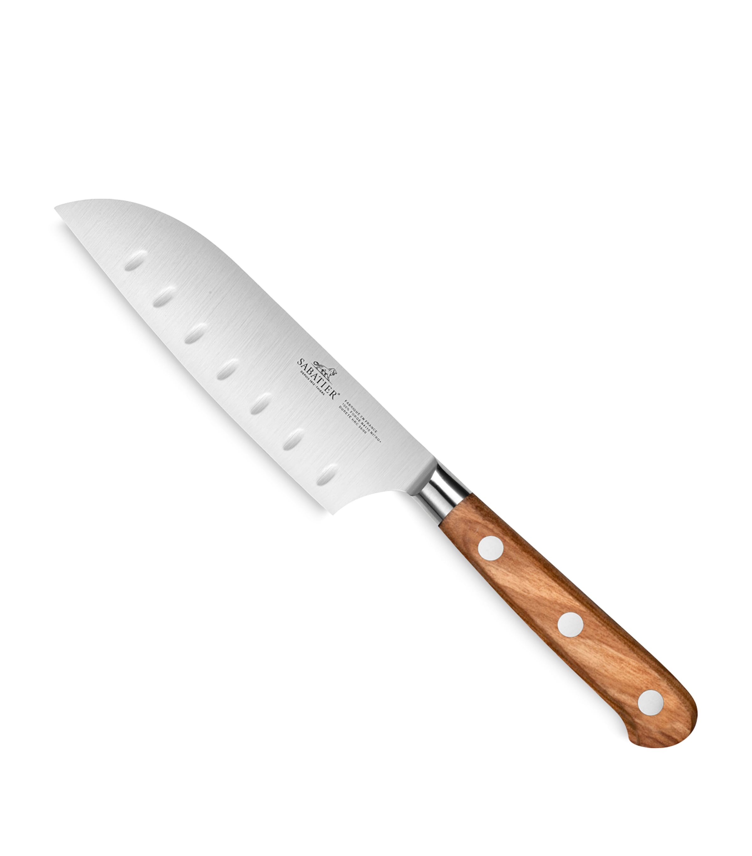 Stainless Steel Provencao Santoku Knife (13cm) OLIVE WOOD Image 1