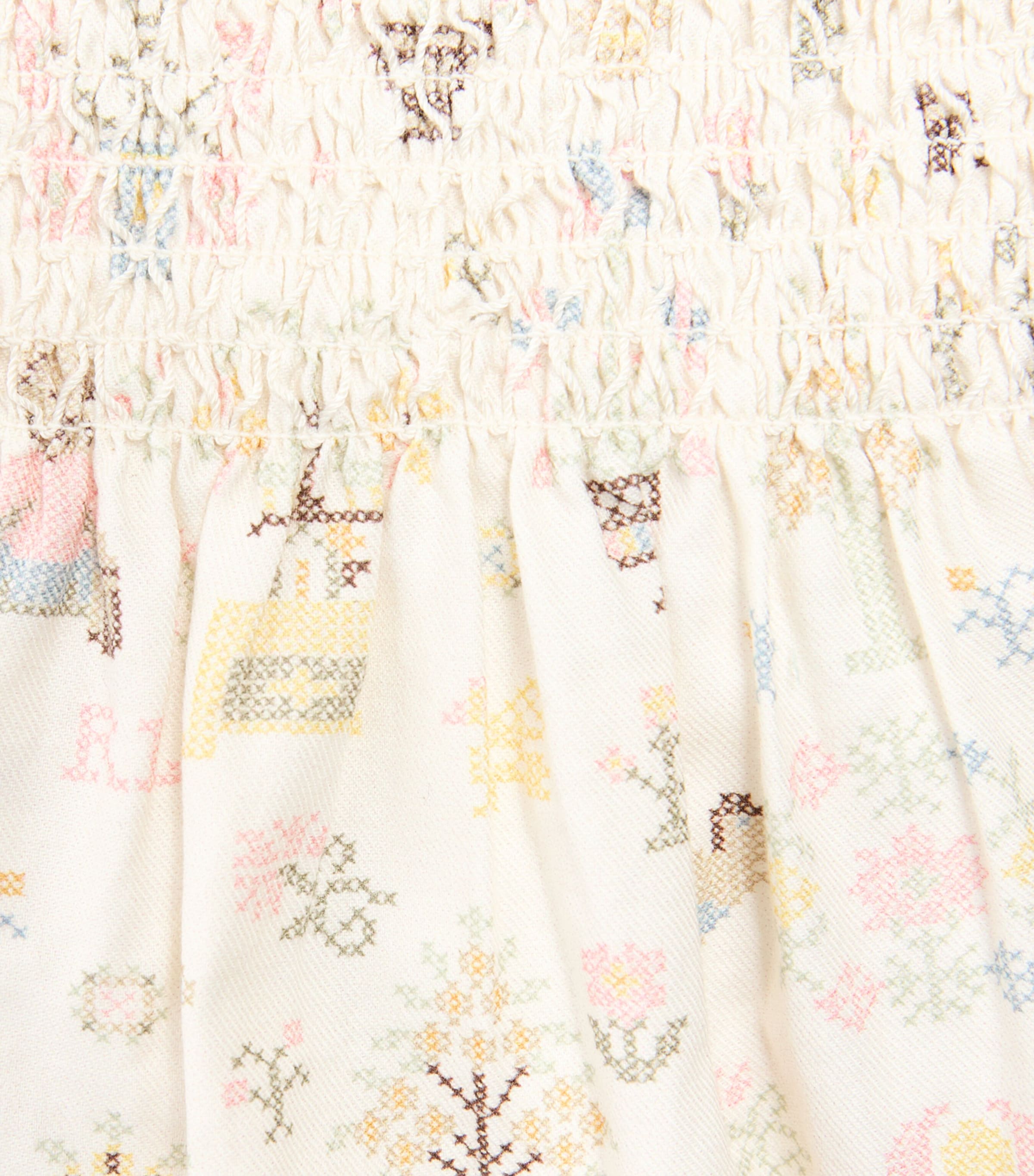 Ralph Lauren Kids Cotton Printed Dress and Bloomers Set (3-24 Months) Peti Point Bby Bear Image 3