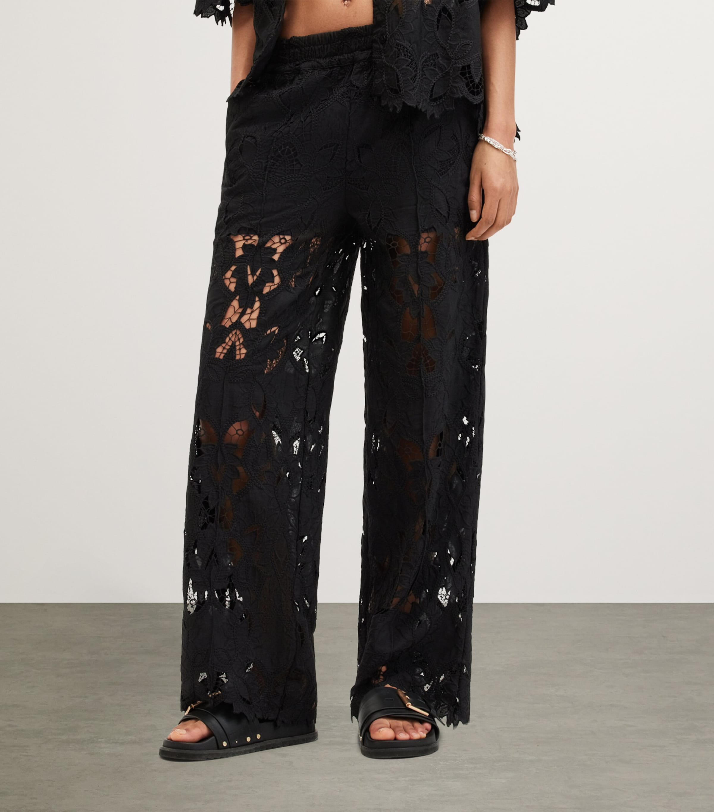 Charli Embroidered Trousers BLACK Image 3