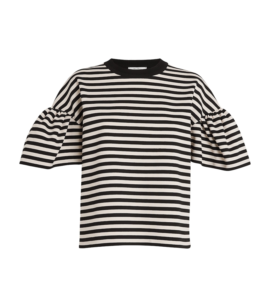 Max Mara Womens Striped Peirak T-Shirt Black White Image 1