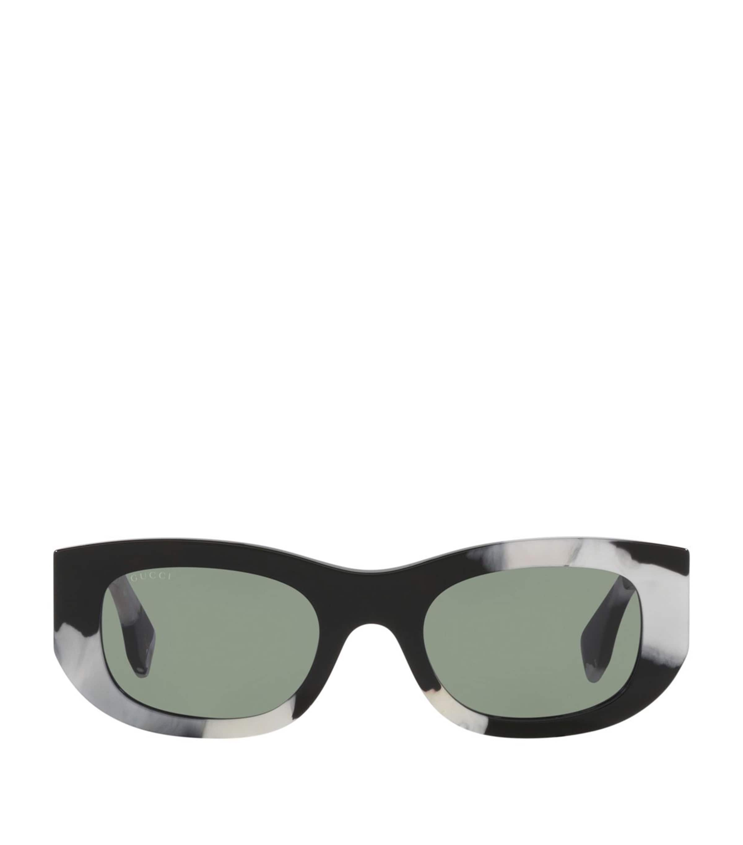 Gucci Tortoiseshell Oval Sunglasses In Black