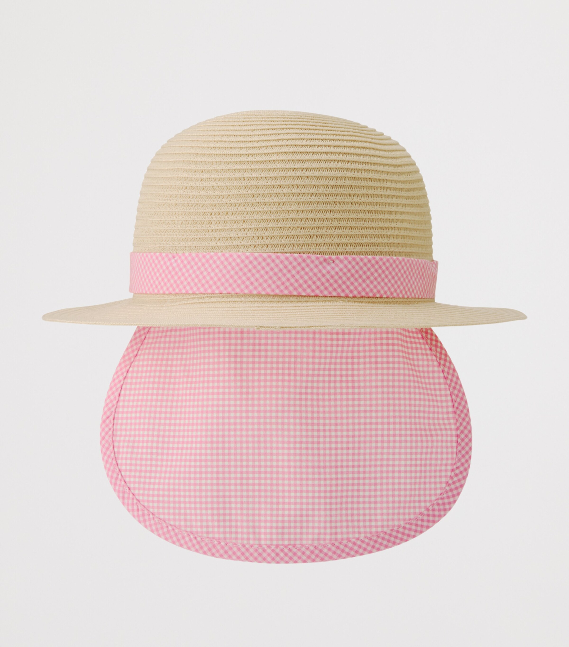 Miki House Gingham-Trim Bunny Sun Hat Image 6