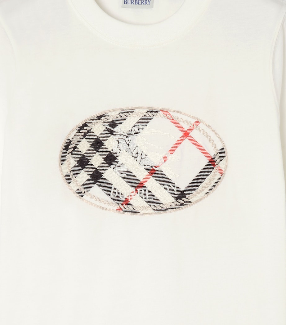 Burberry Womens Cotton Logo Stamp T-Shirt Chalk Image 4