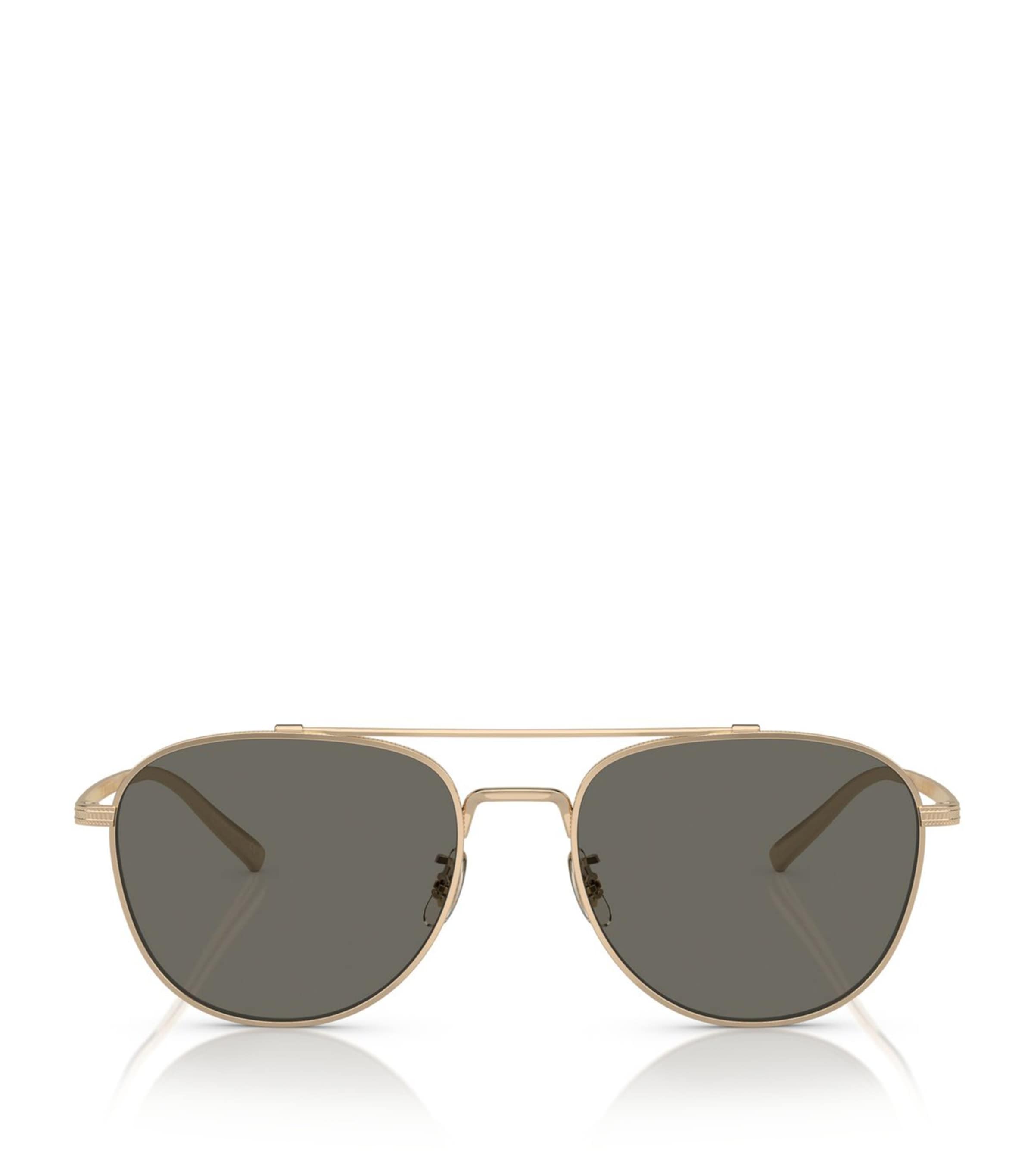 Shop Oliver Peoples Titanium Rivetti Ov1335st Sunglasses In Gold