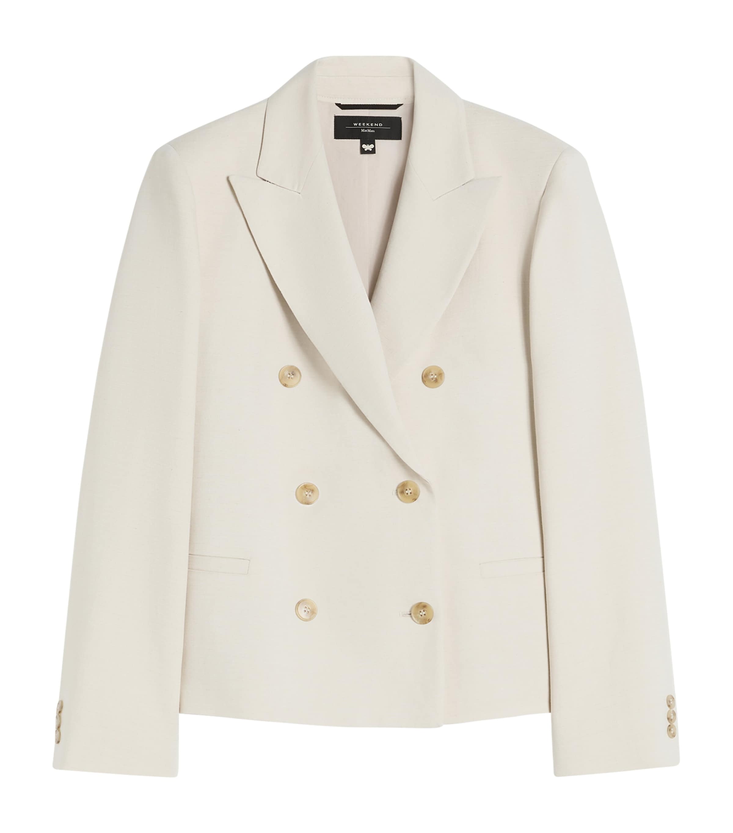 Weekend Max Mara Womens Double-Breasted Blazer Beige Image 1
