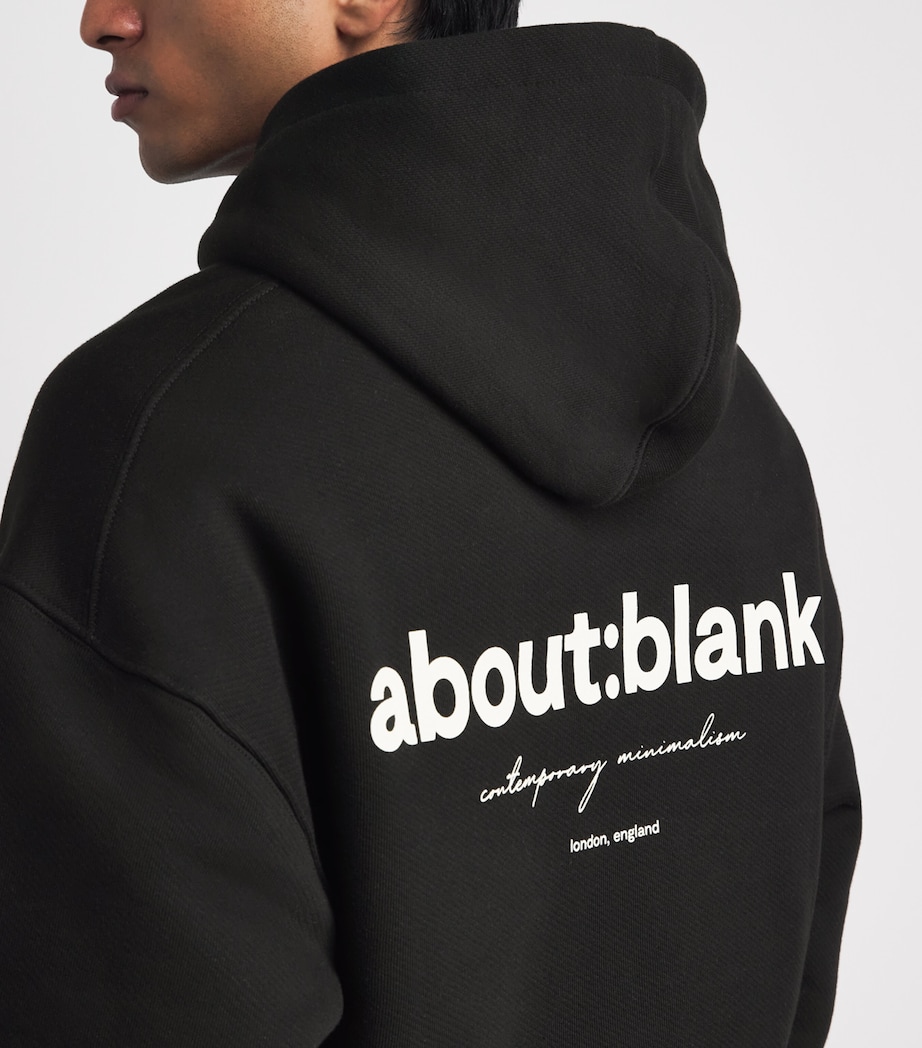 about:blank Mens Cotton Logo Hoodie Black Image 3