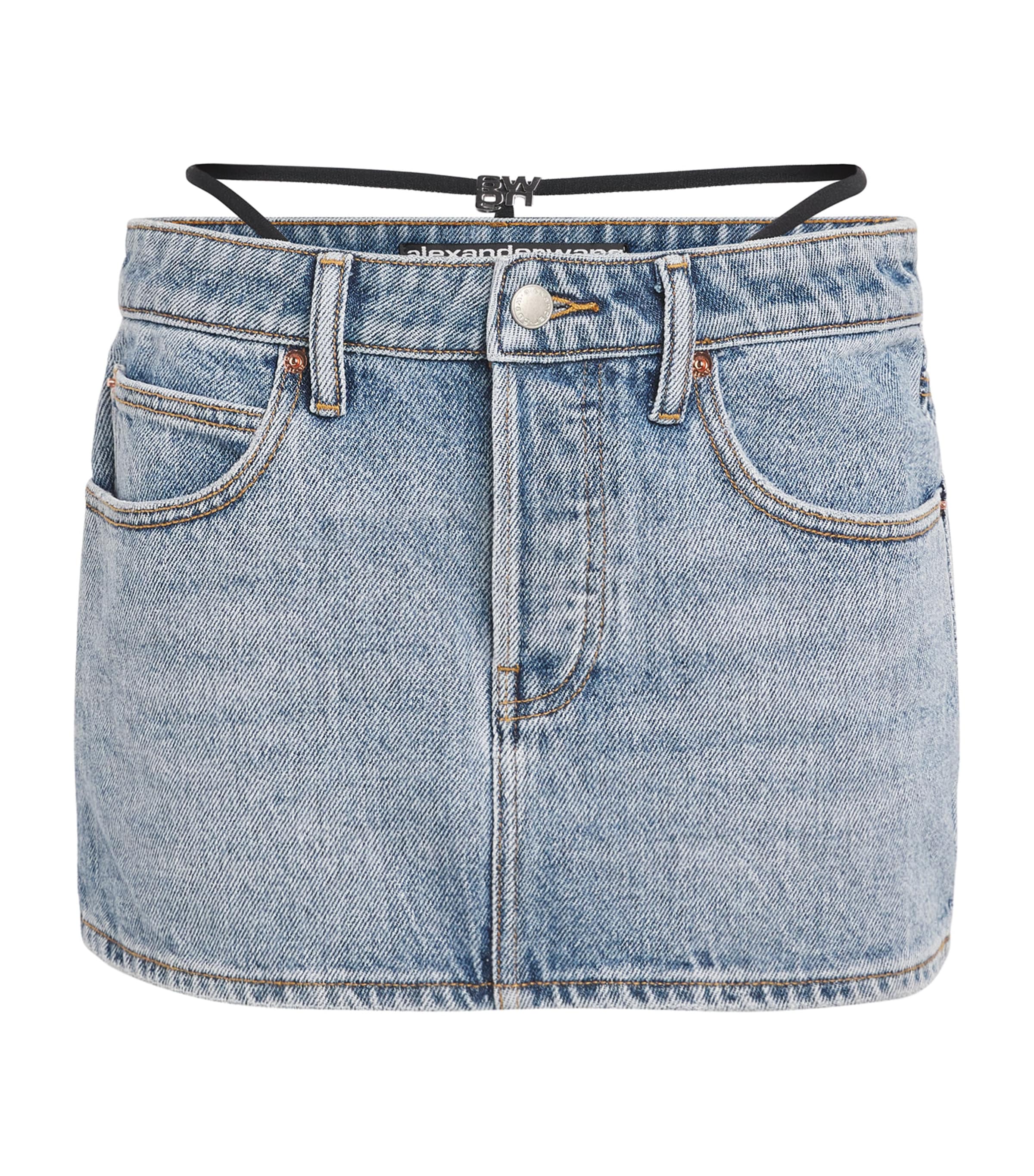 Alexander Wang Denim Mini Skirt In Blue