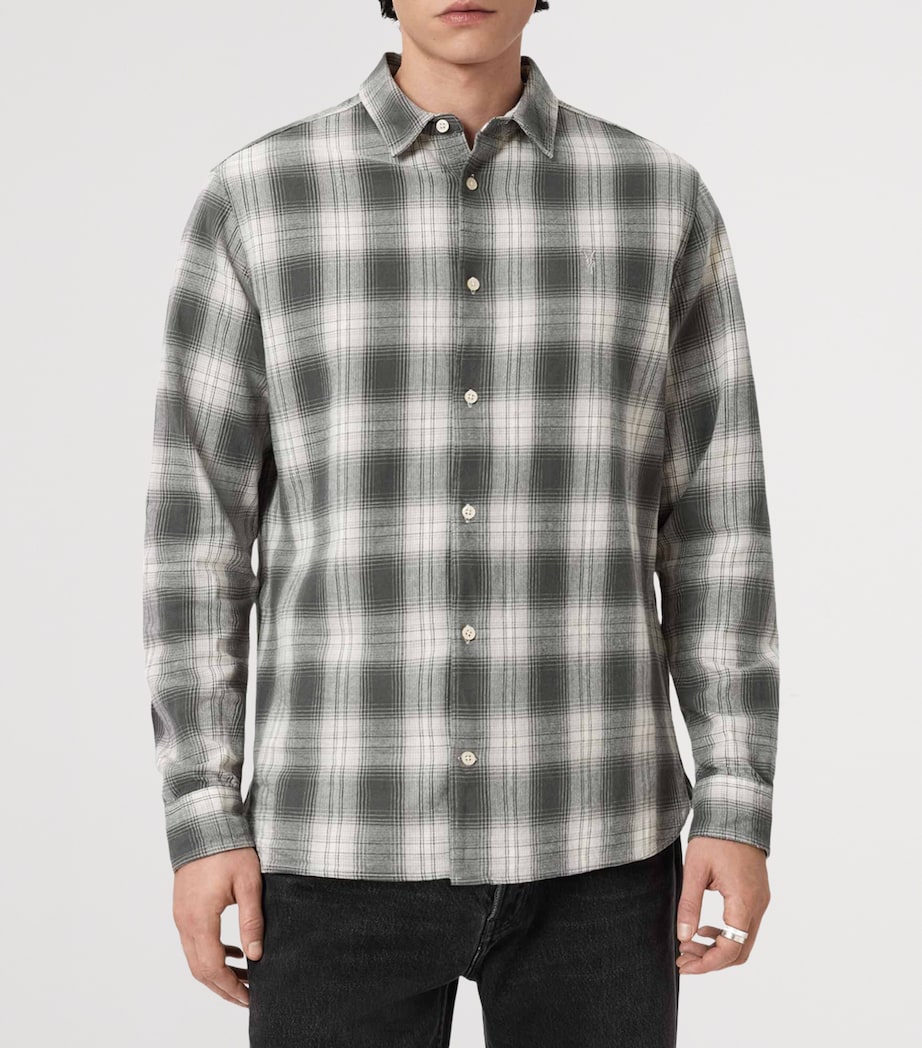 AllSaints Mens Organic Cotton Kelby Shirt Clouded Grey Image 5