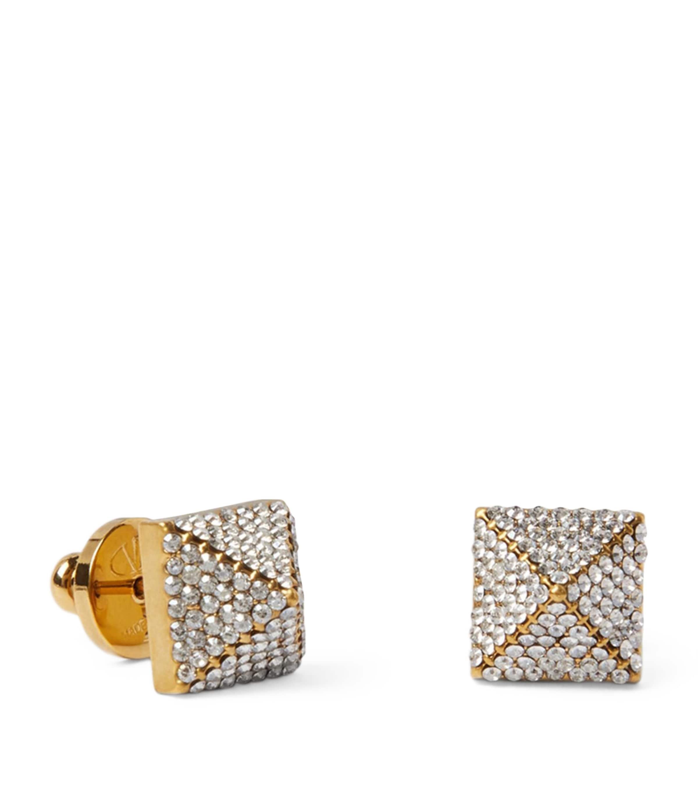 VALENTINO GARAVANI CRYSTAL-EMBELLISHED ROCKSTUD EARRINGS 