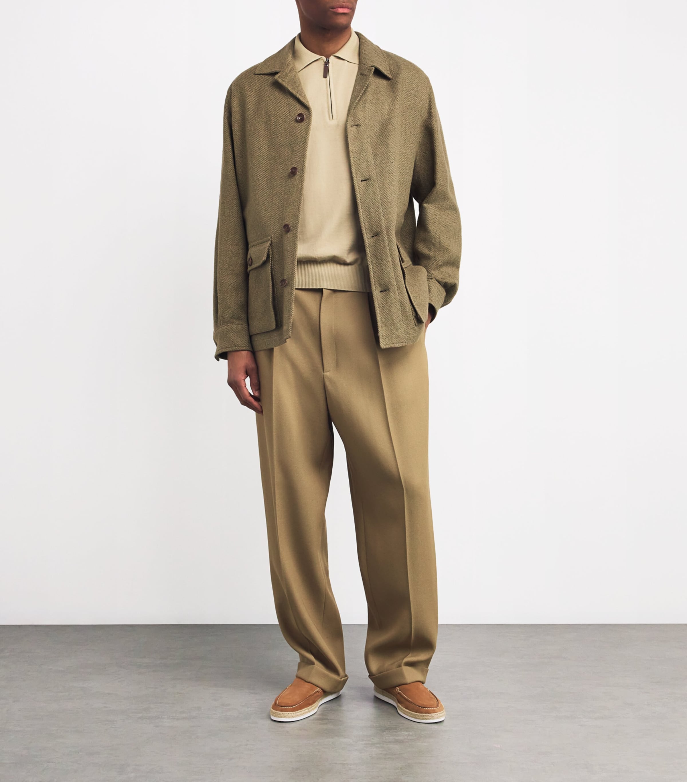 Silk-Linen-Cotton Utility Jacket PALE SAGE Image 2