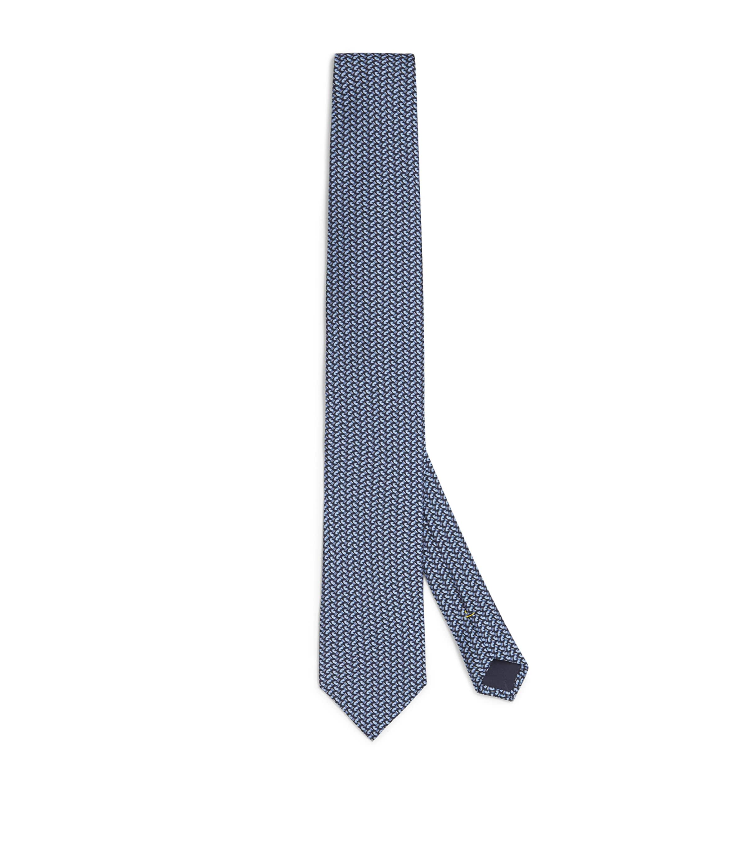 Eton Silk Chess Print Tie In Blue