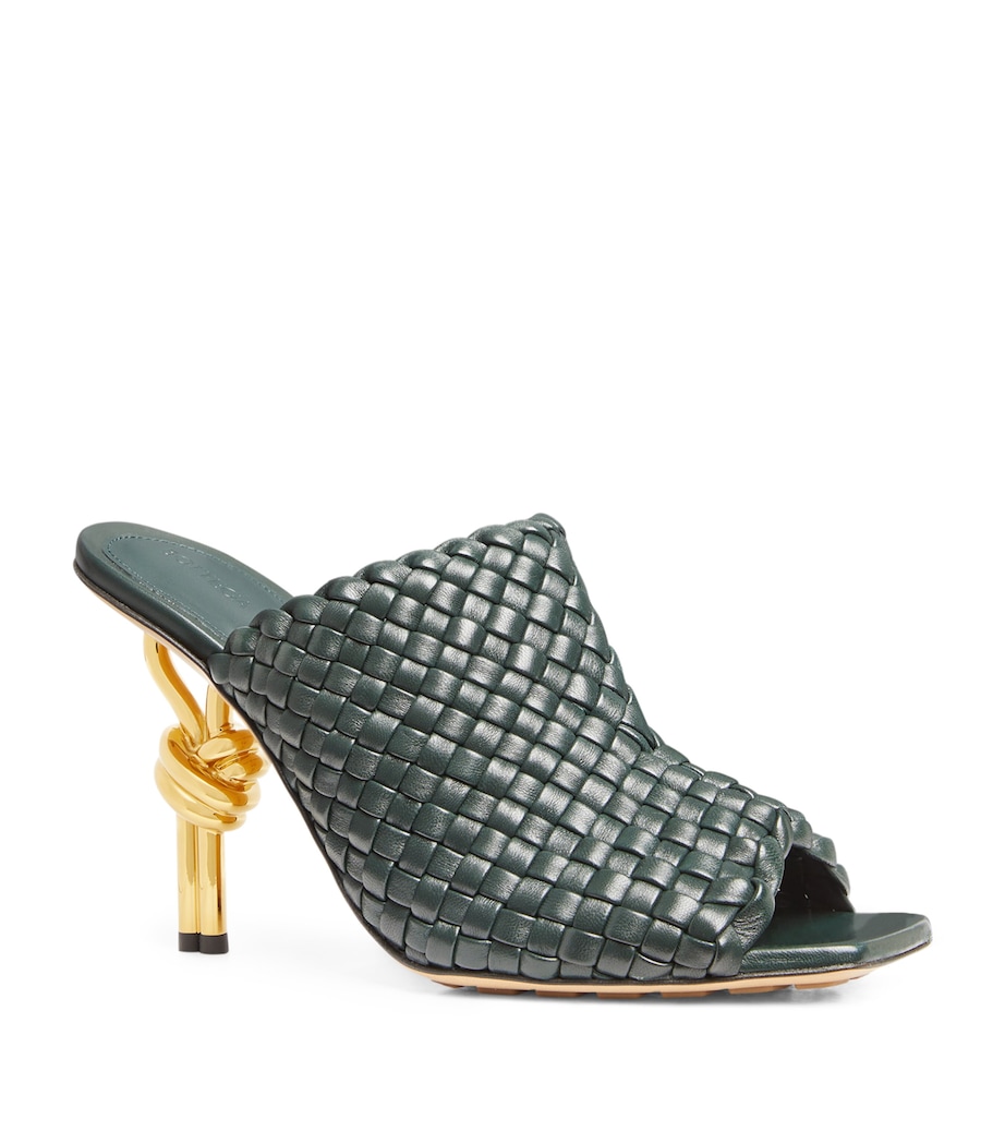 Woven Leather Knot Mules 90 INKWELL Image 5