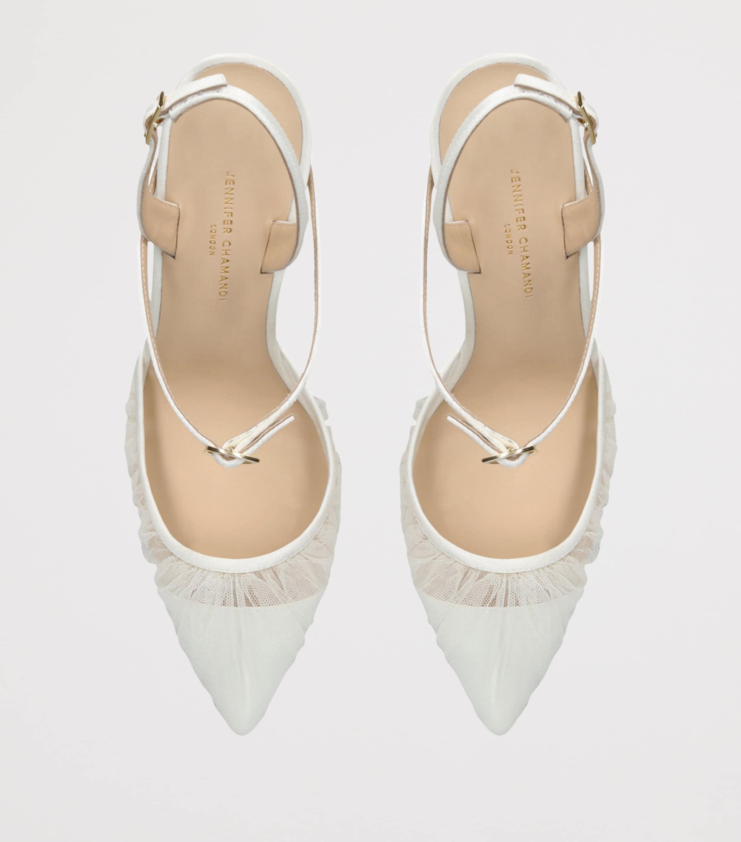 Satin Vittorio Slingback Pumps 85 BONE Image 4