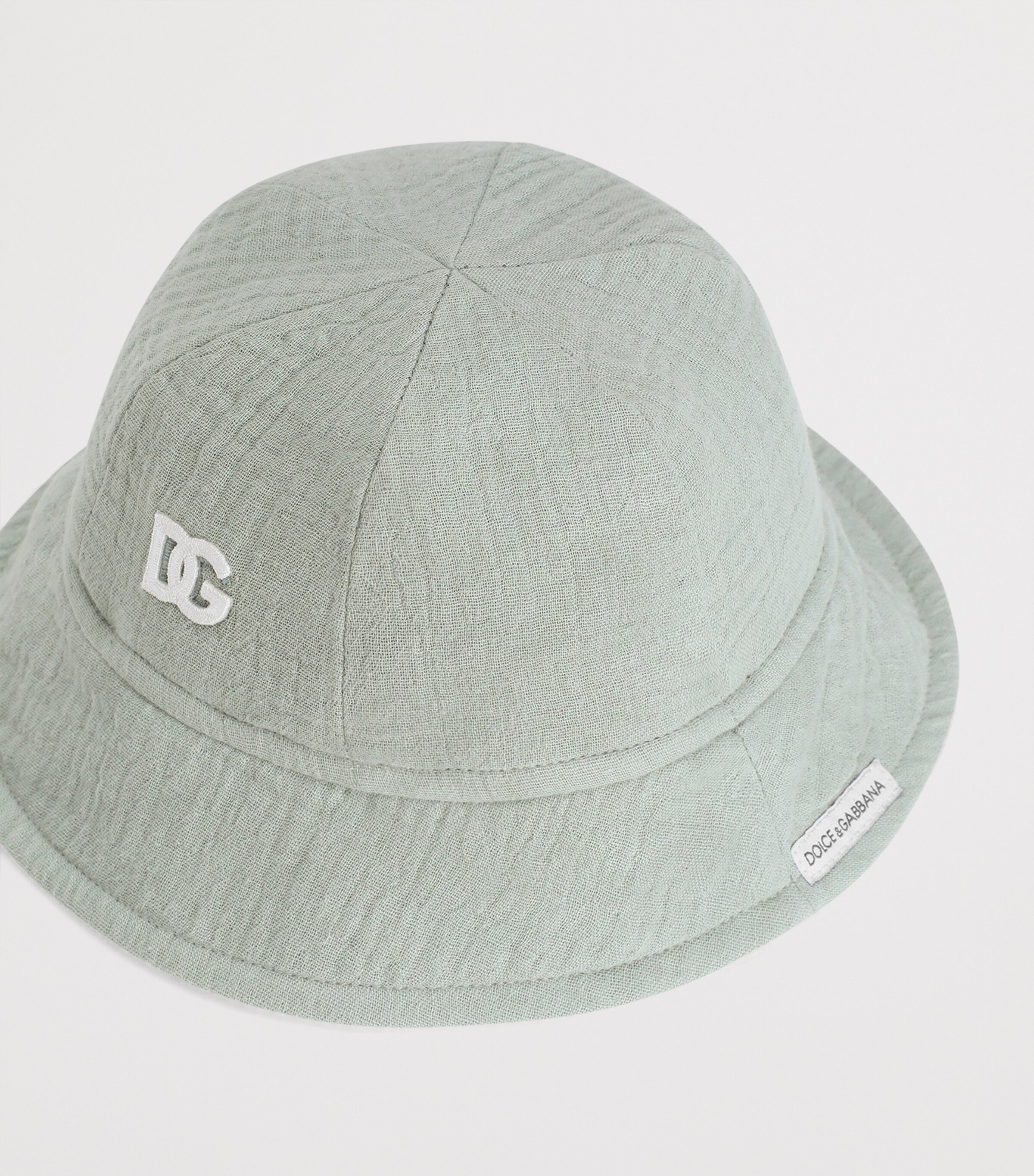 Dolce&Gabbana Kids Cotton DG Bucket Hat Grey Green Image 3