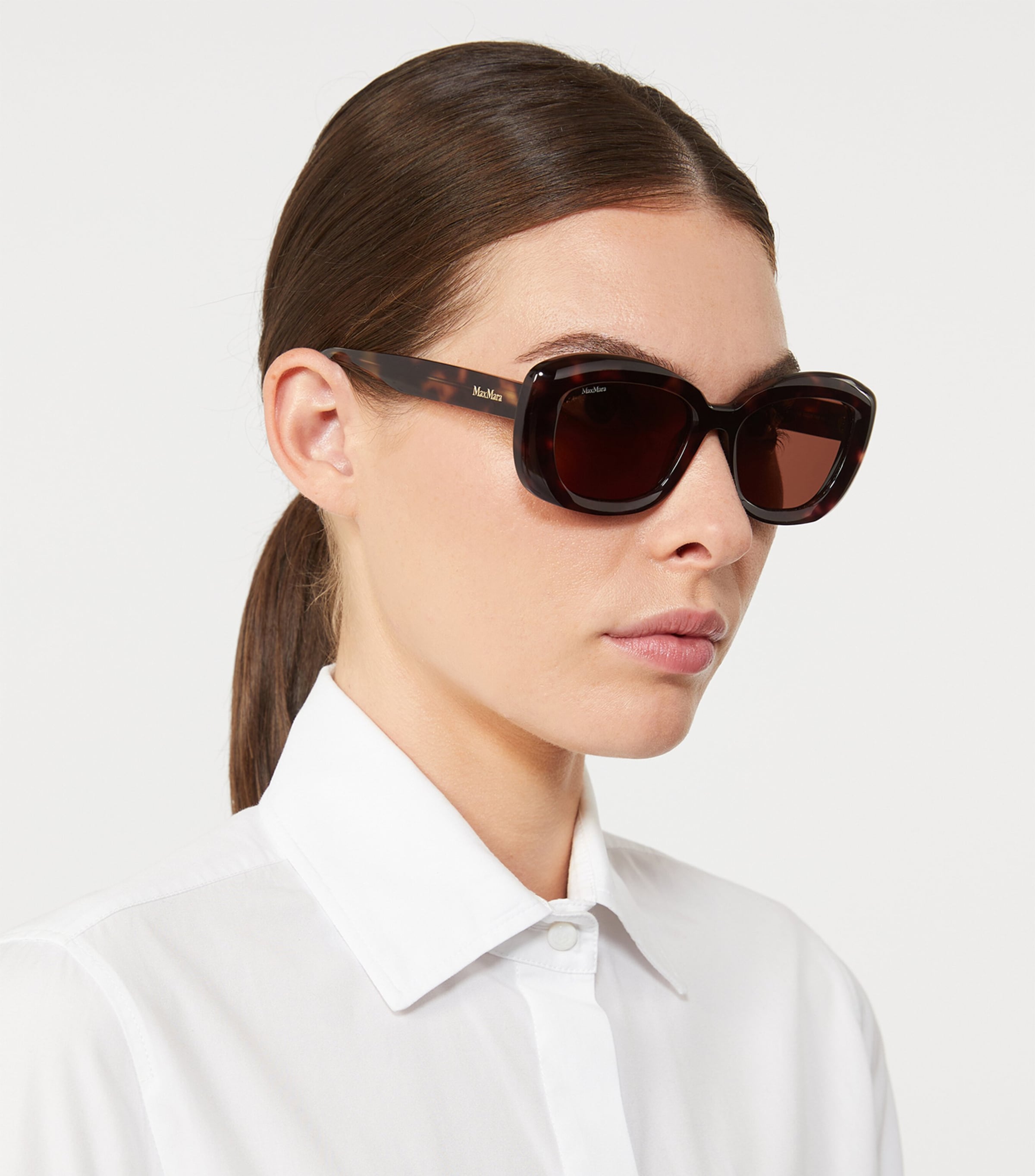 Max Mara Oversized Oval Sunglasses Tawny Bronze Brow Image 2