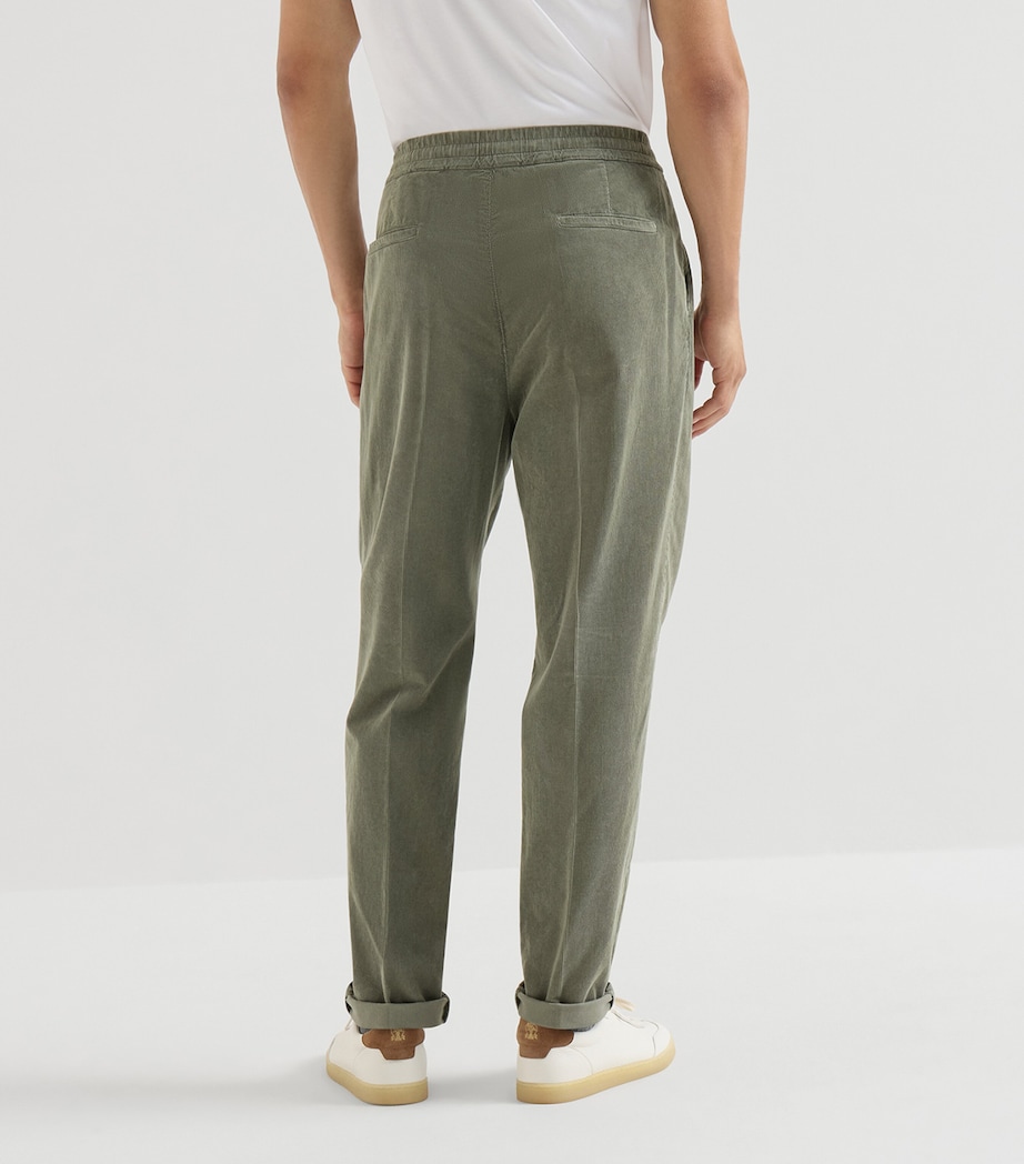 Brunello Cucinelli Mens Cotton Drawstring Trousers Army Green Image 5