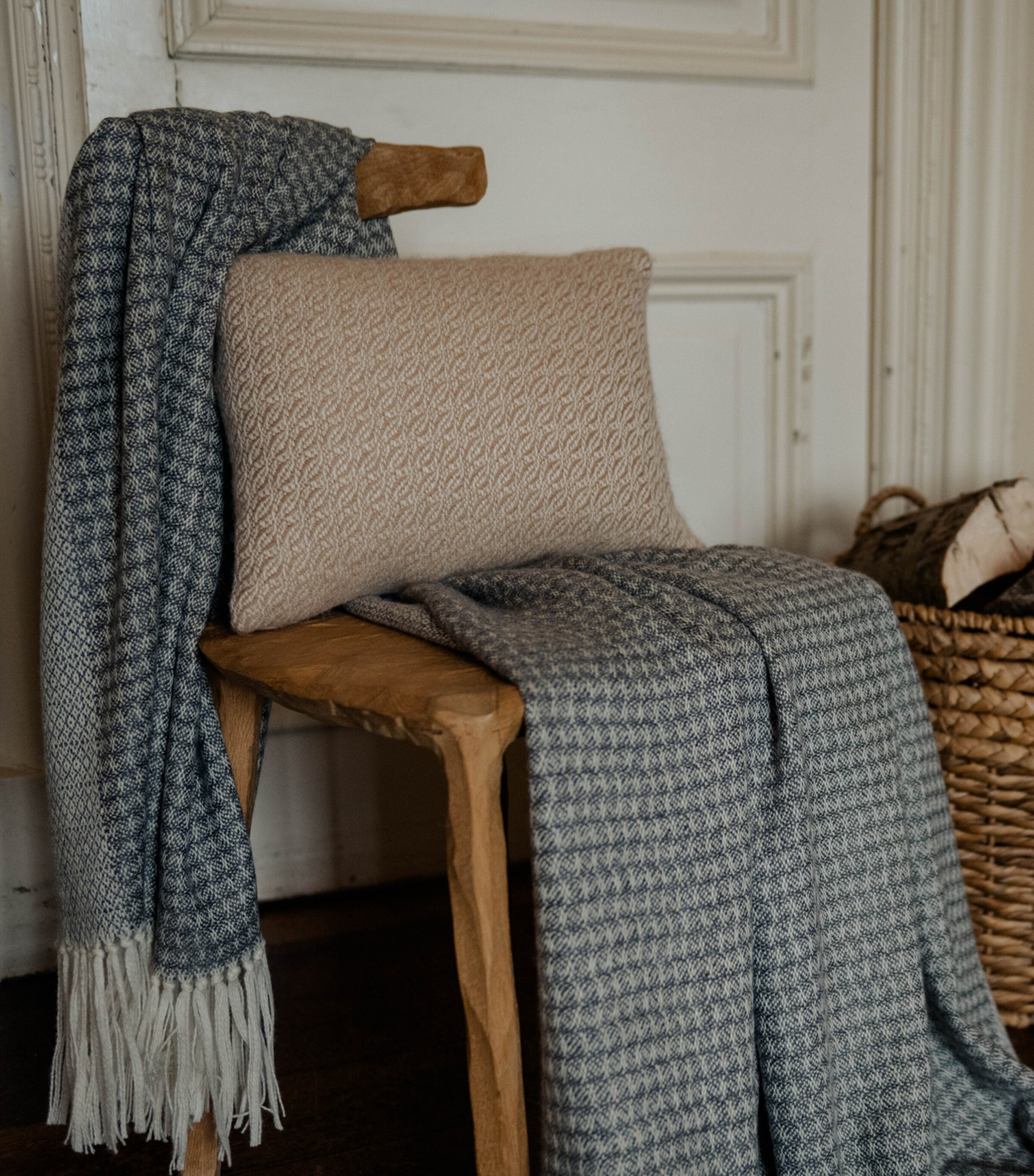 Araminta Campbell Alpaca-Blend Fern Cushion (30cm x 45cm) Caramel Image 4