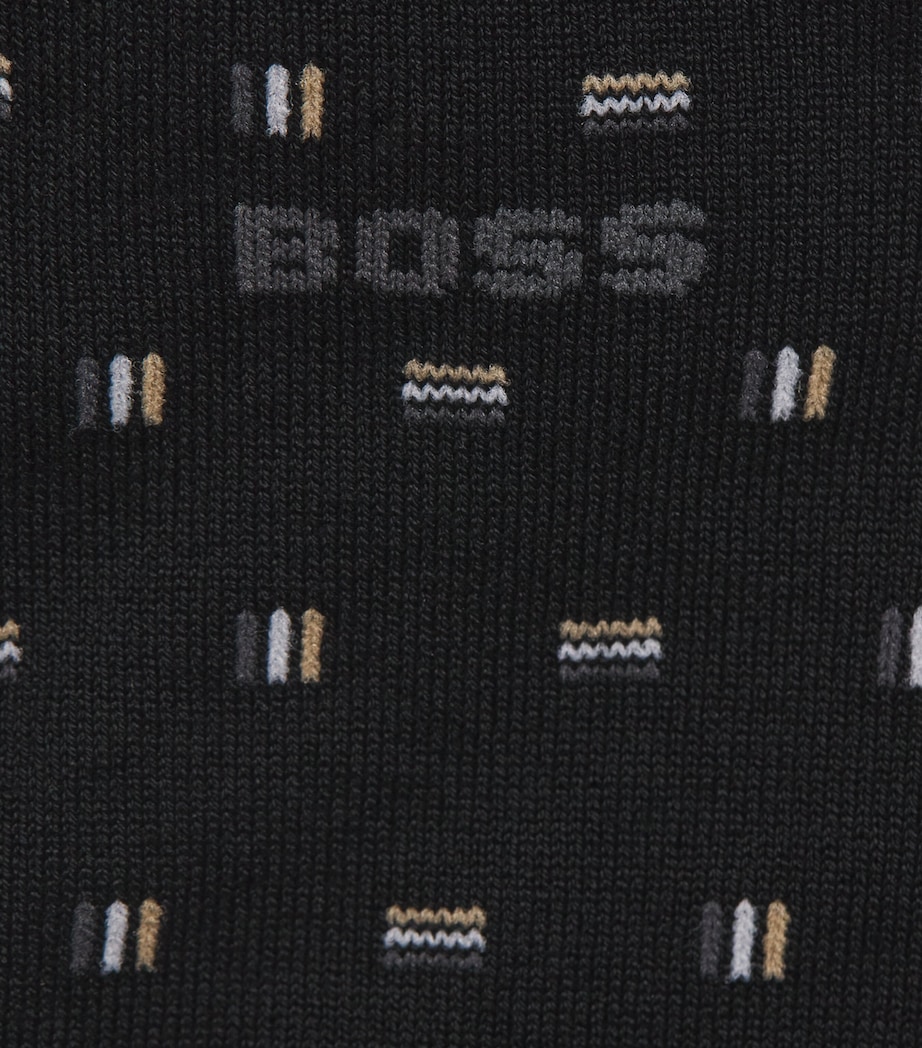 BOSS Mens Logo Socks (Pack of 2) Black Image 2