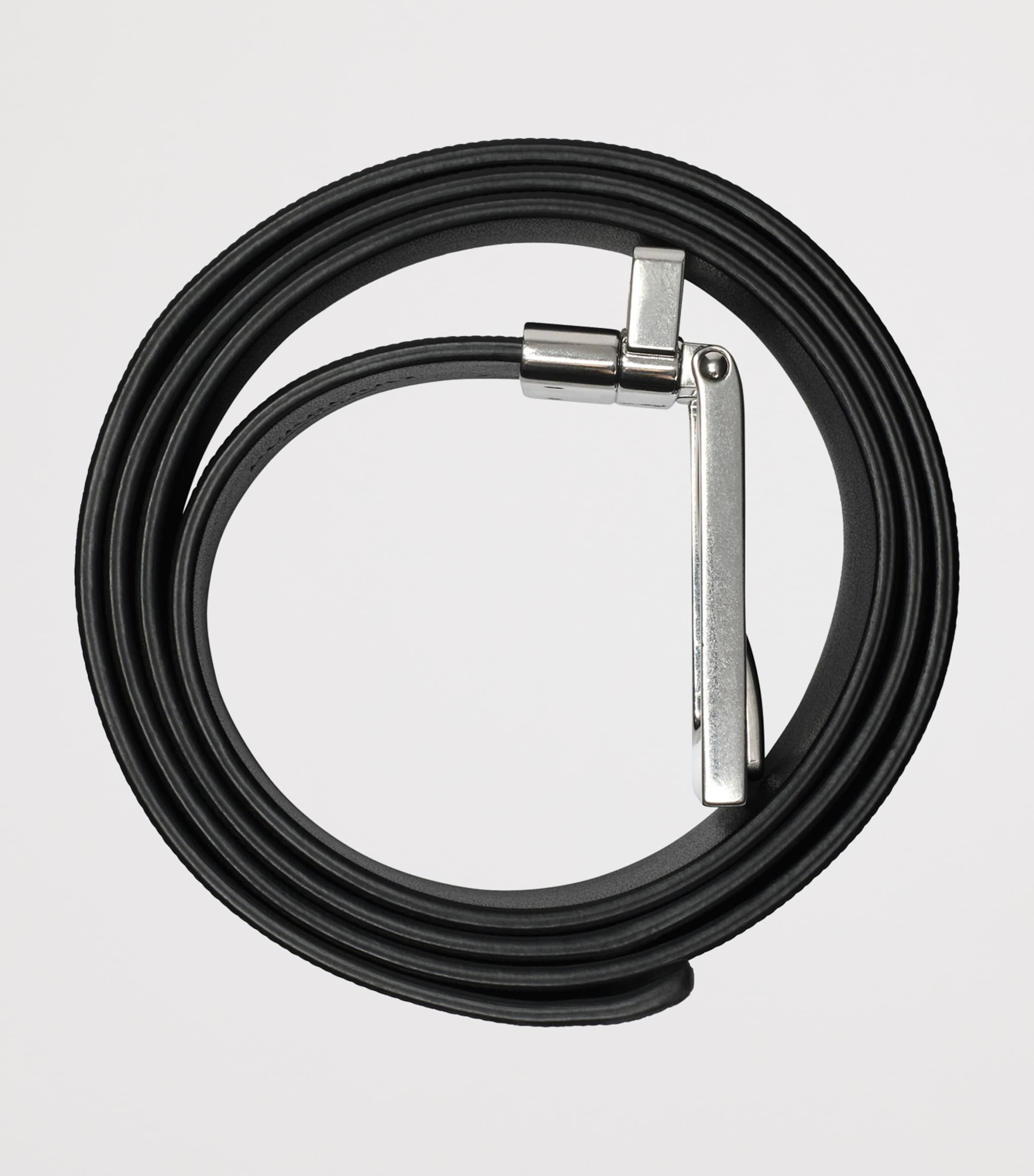 Leather Check Reversible Belt NAVY CHECK Image 4